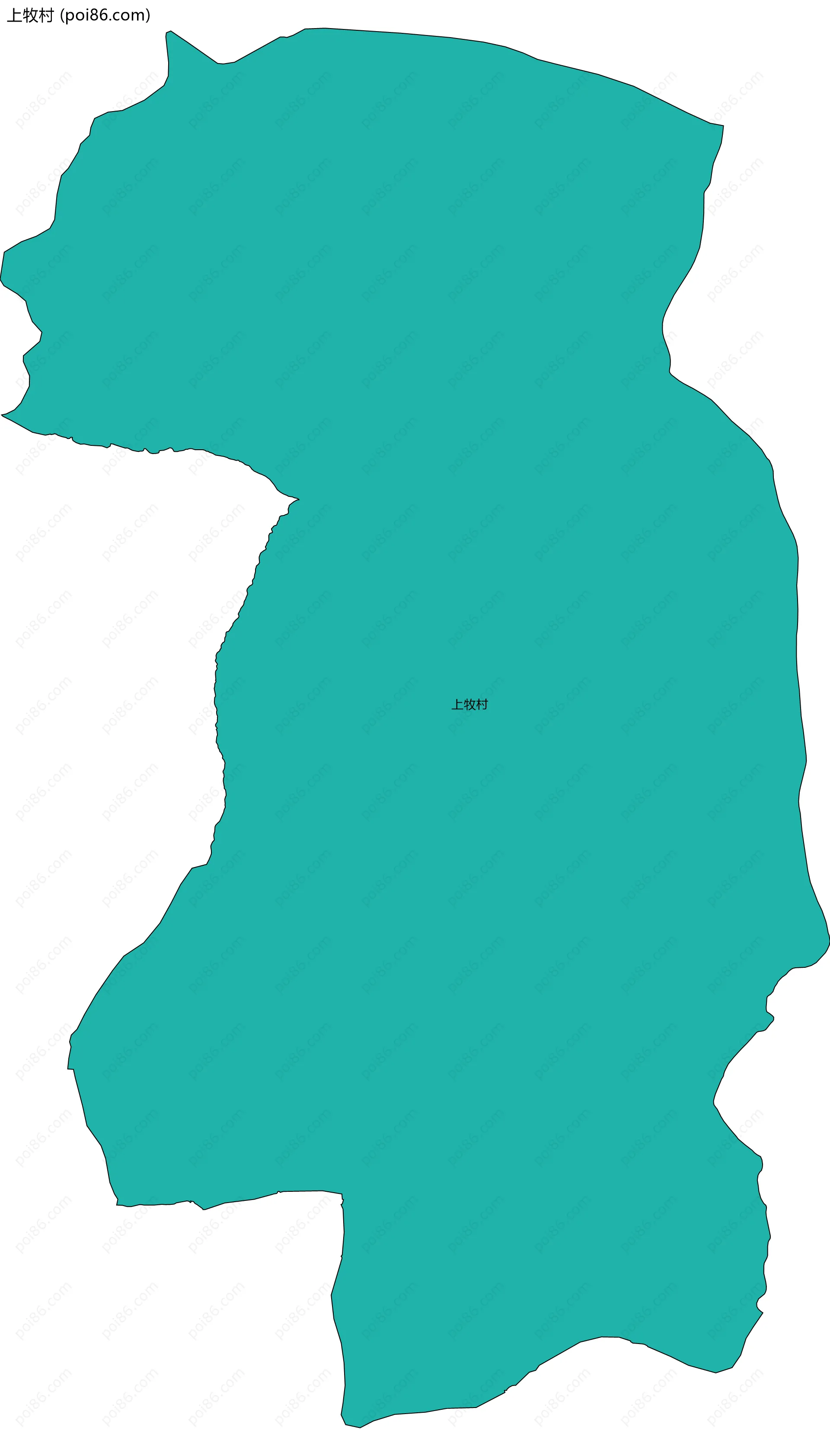 上牧村边界地图