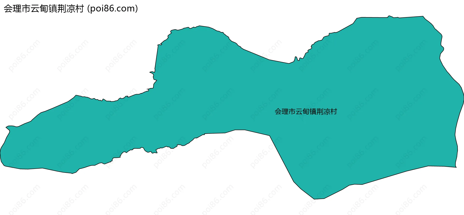 会理市云甸镇荆凉村边界地图