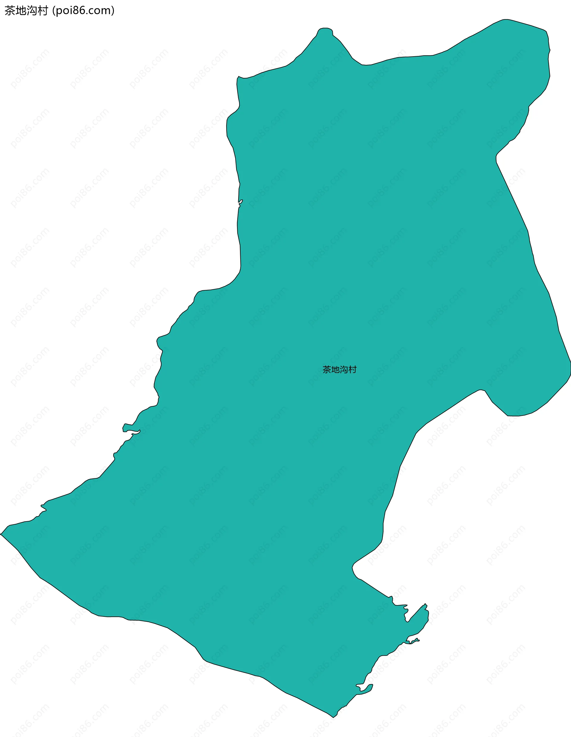 茶地沟村边界地图