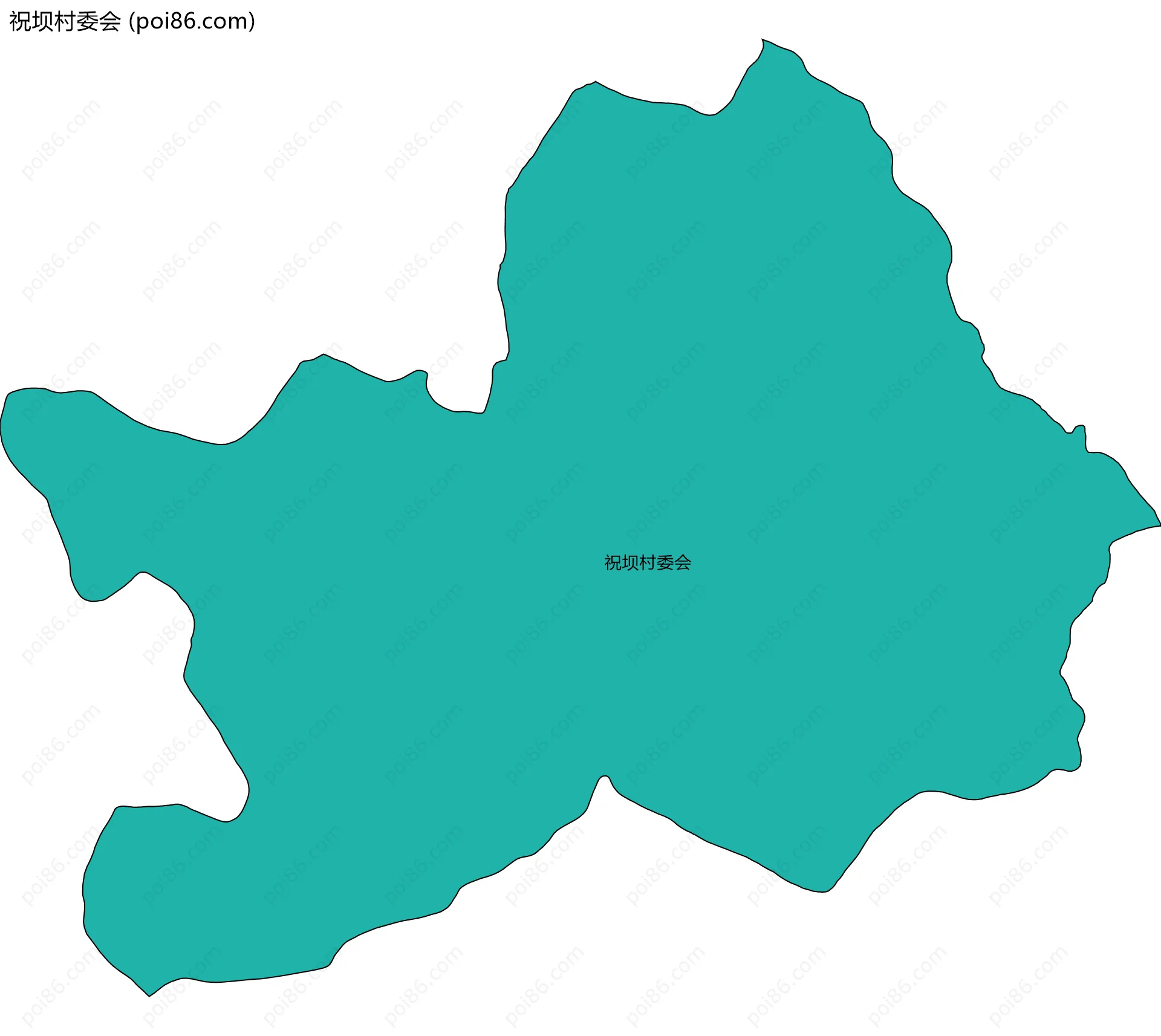 祝坝村委会边界地图