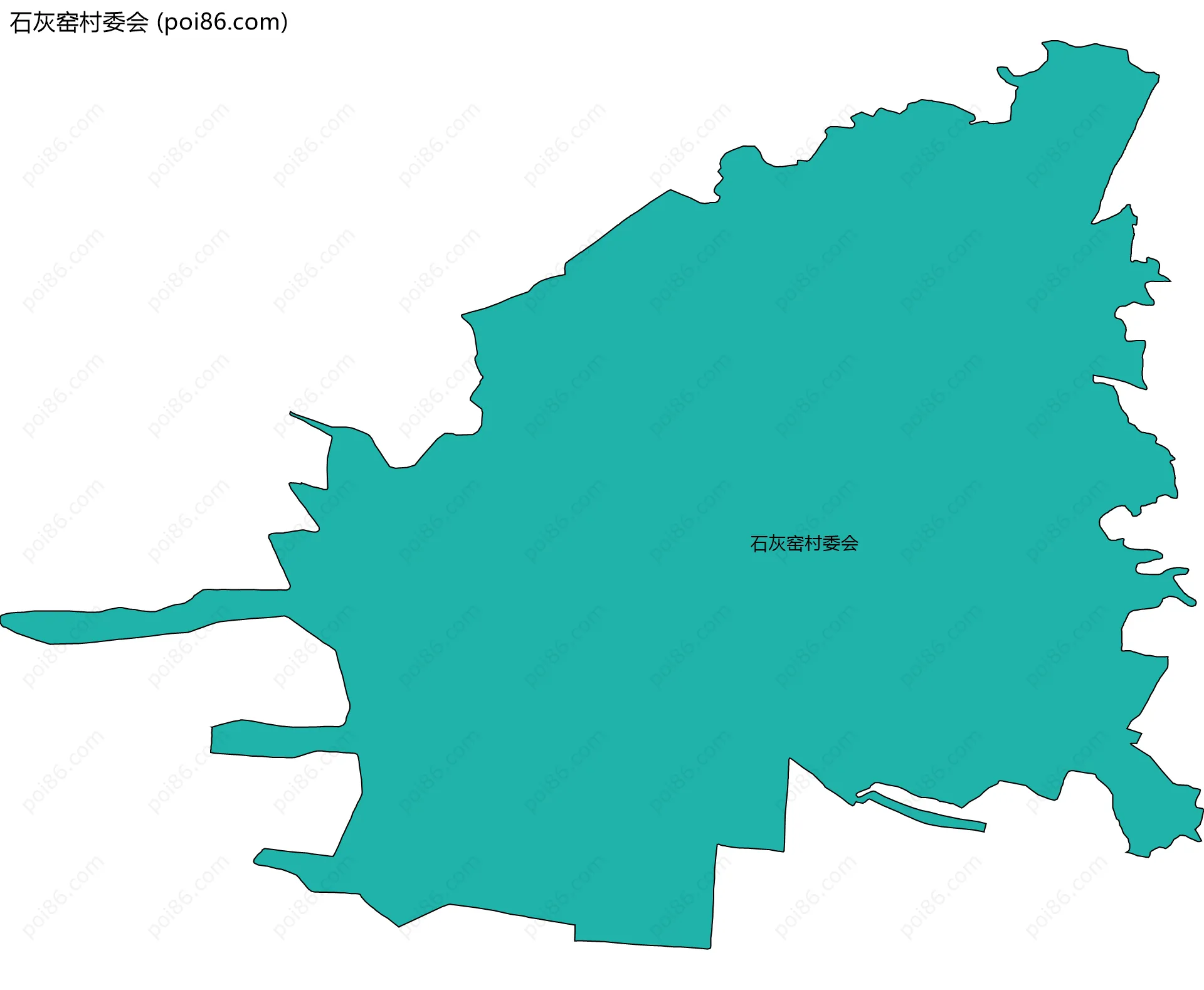 石灰窑村委会边界地图