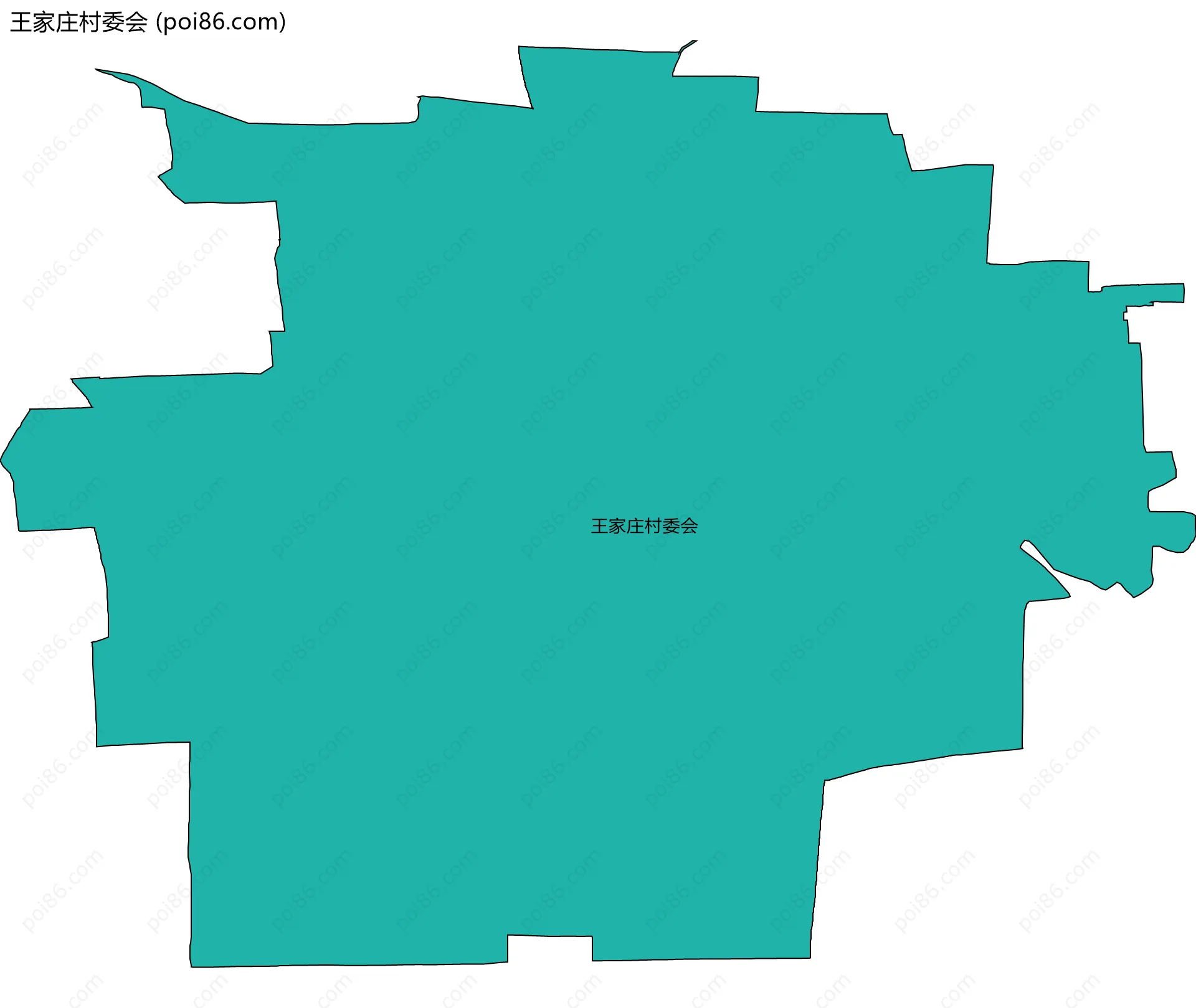 王家庄村委会边界地图