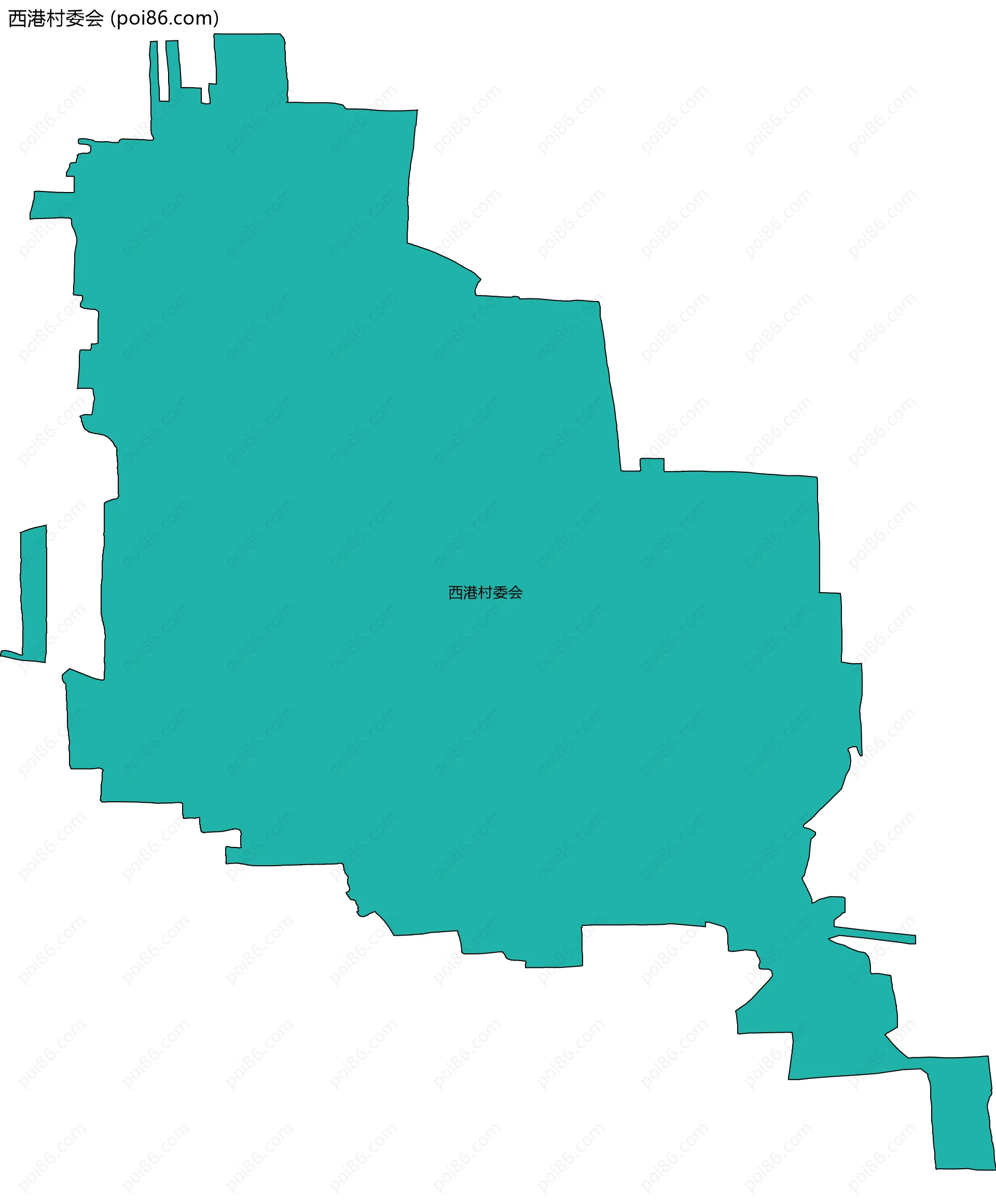西港村委会边界地图