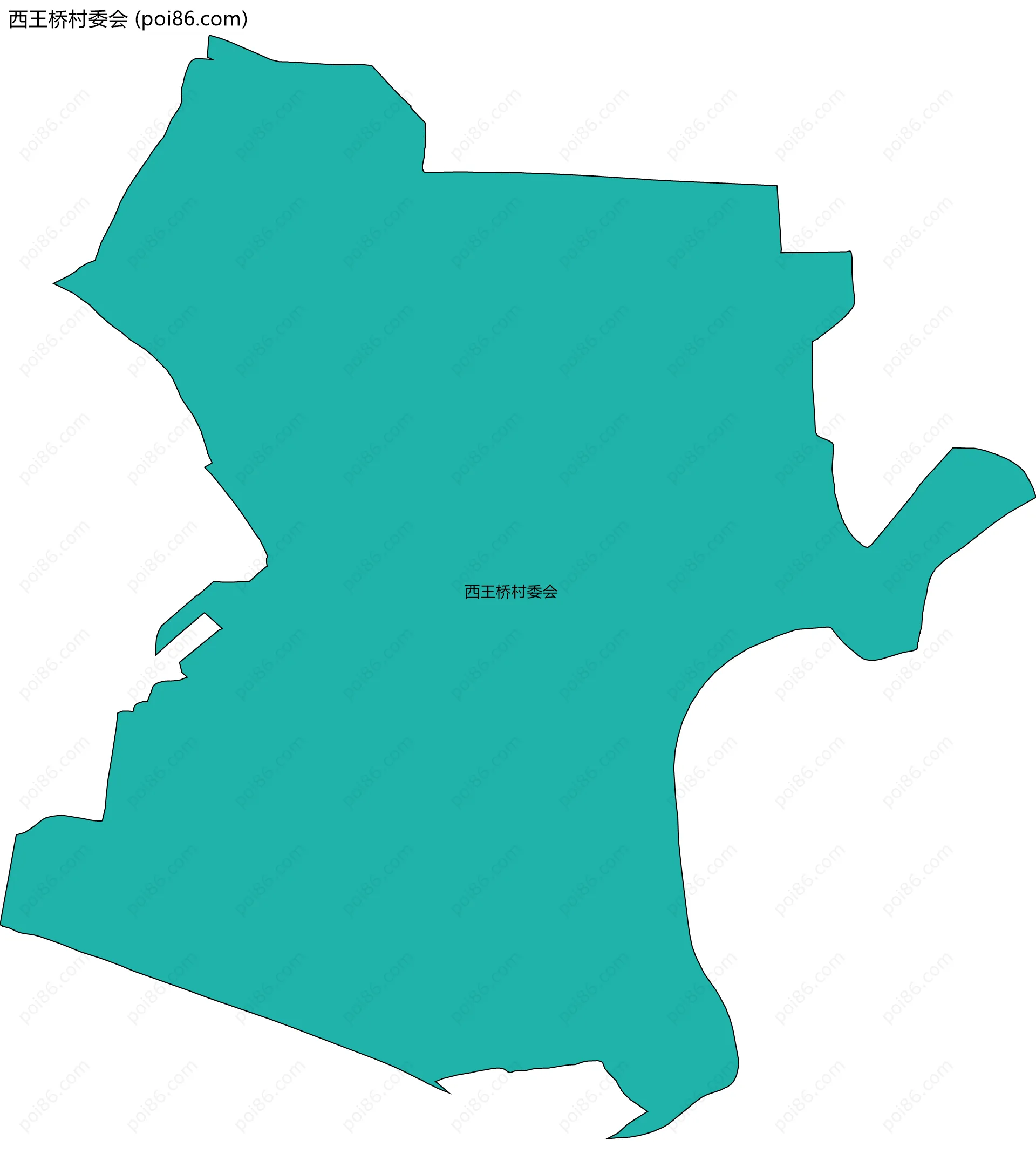 西王桥村委会边界地图