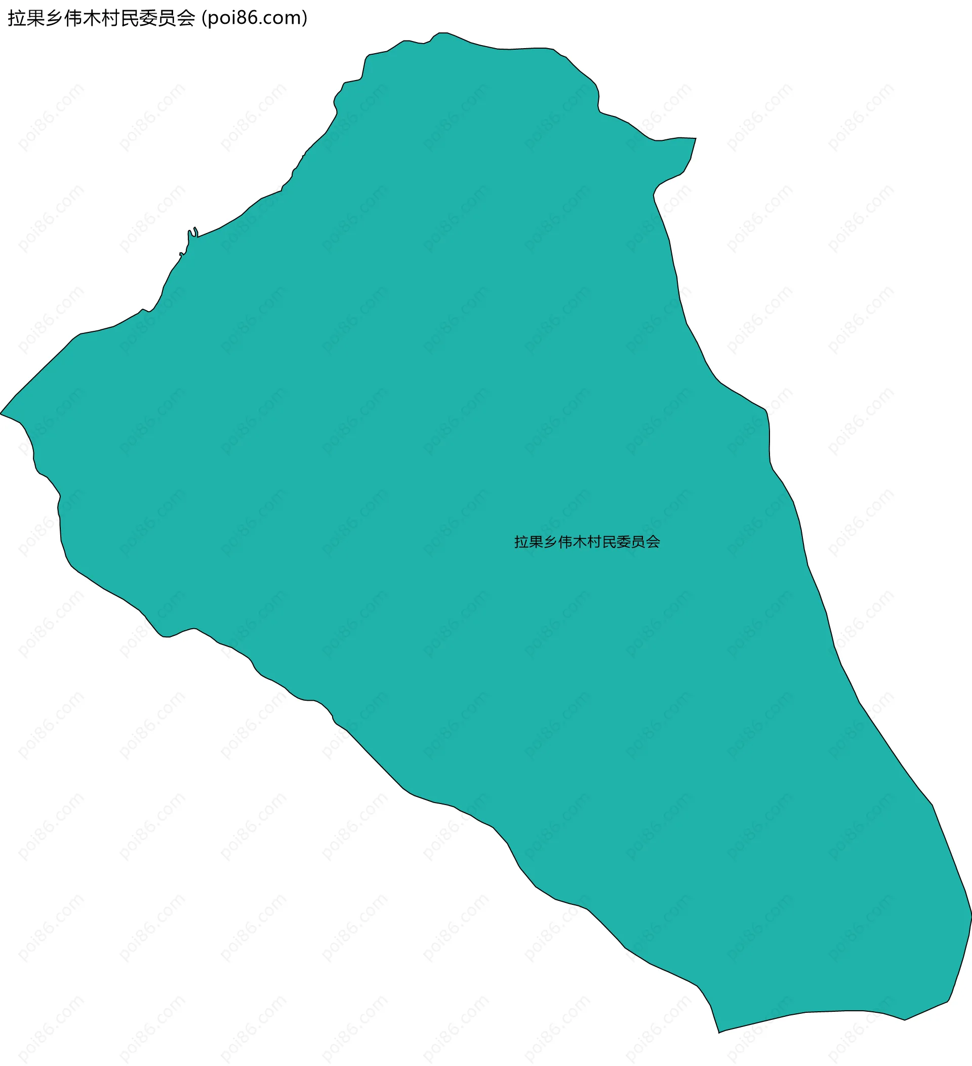 拉果乡伟木村民委员会边界地图