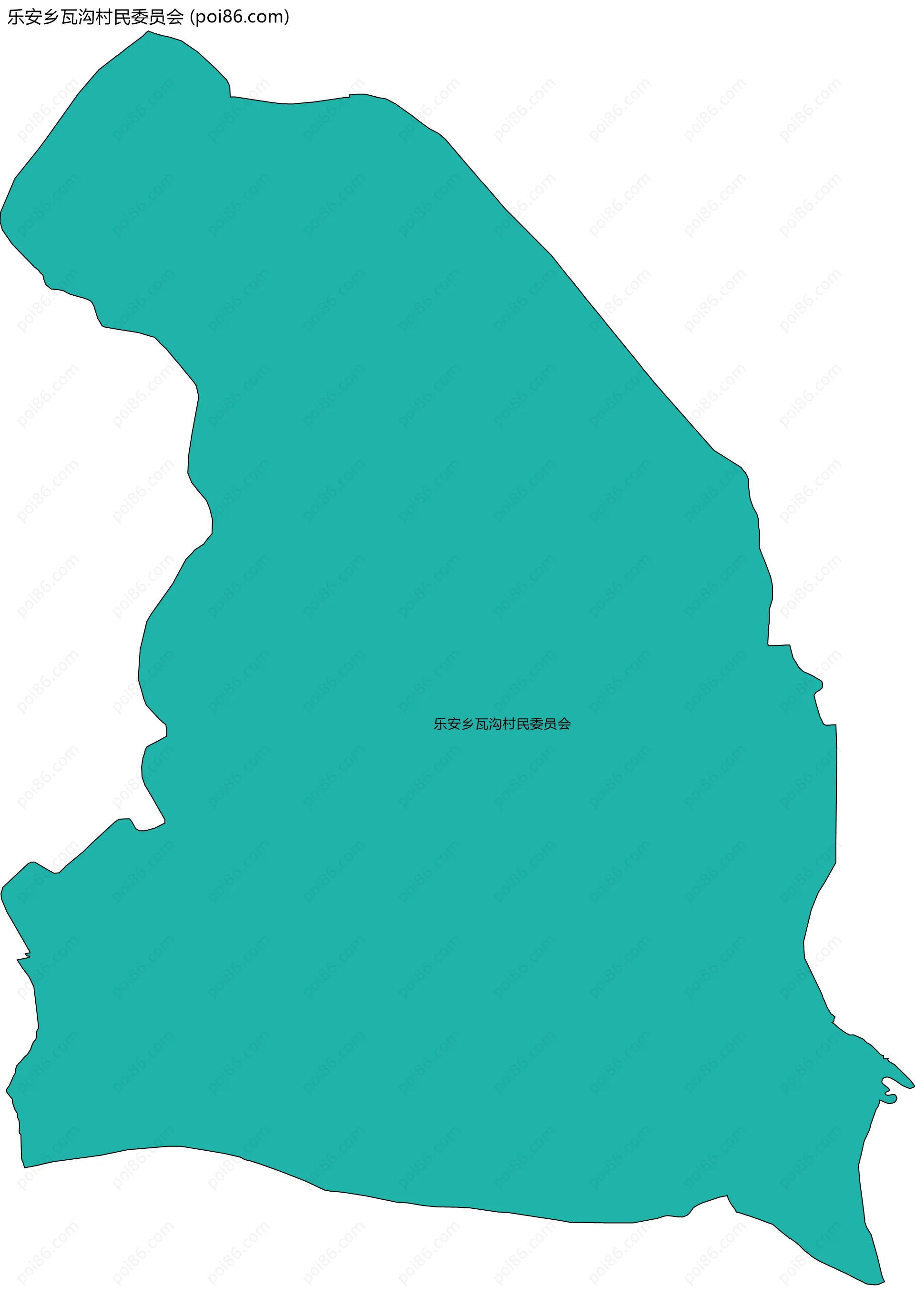 乐安乡瓦沟村民委员会边界地图