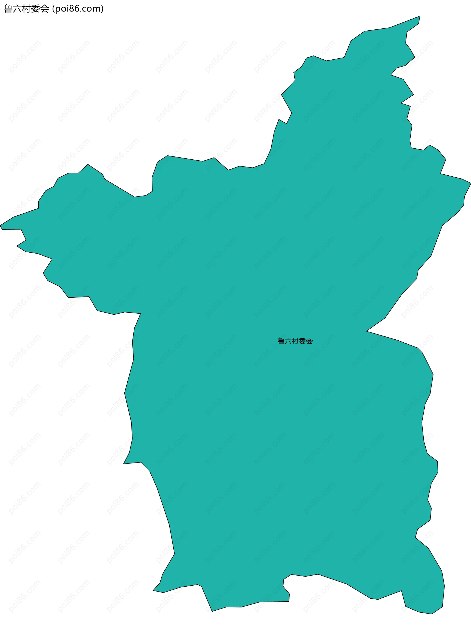 鲁六村委会边界地图