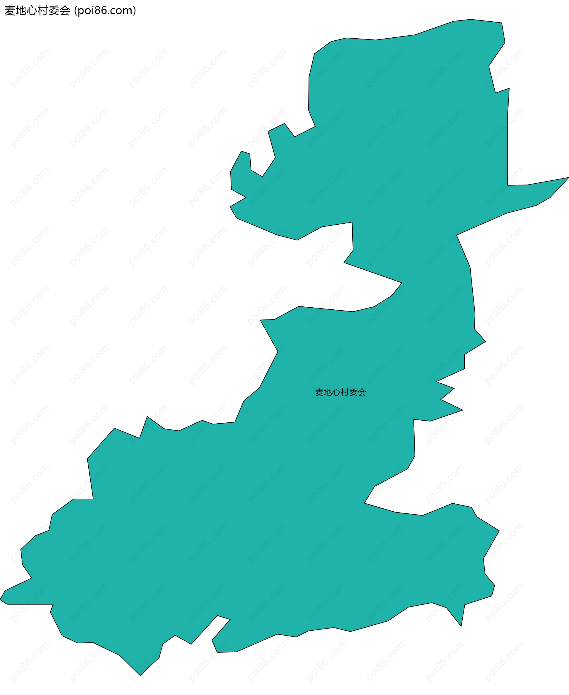 麦地心村委会边界地图