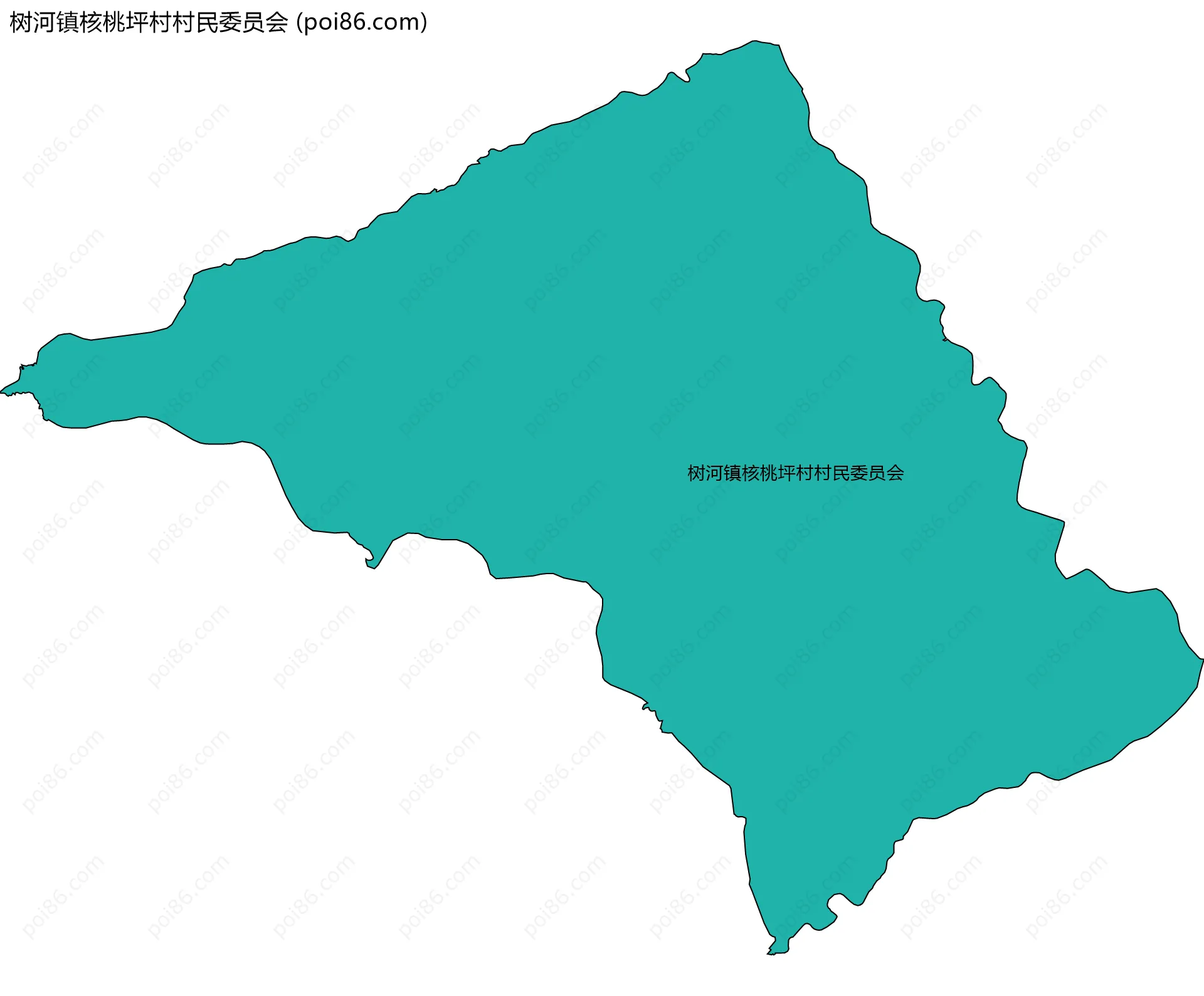 树河镇核桃坪村村民委员会边界地图