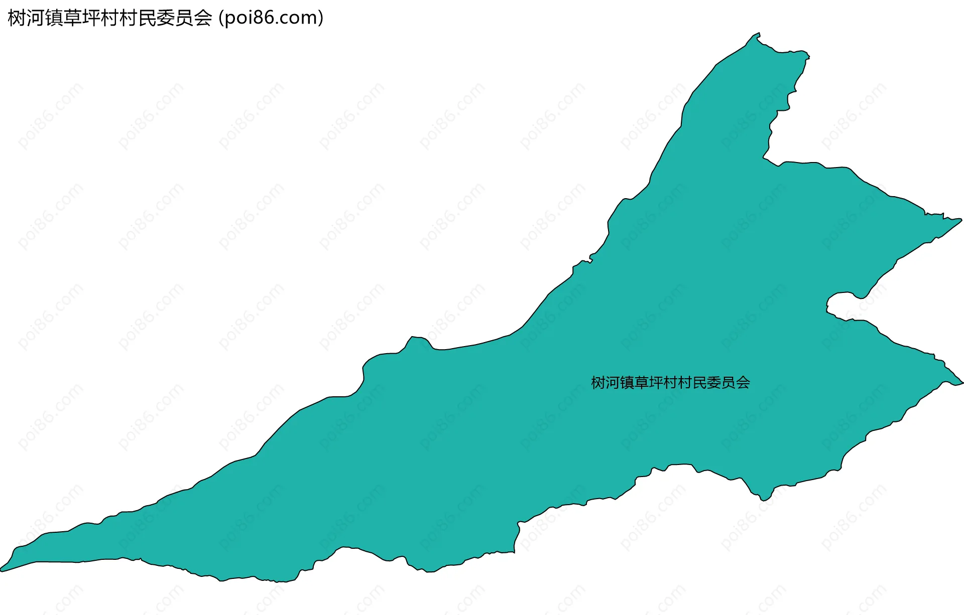 树河镇草坪村村民委员会边界地图