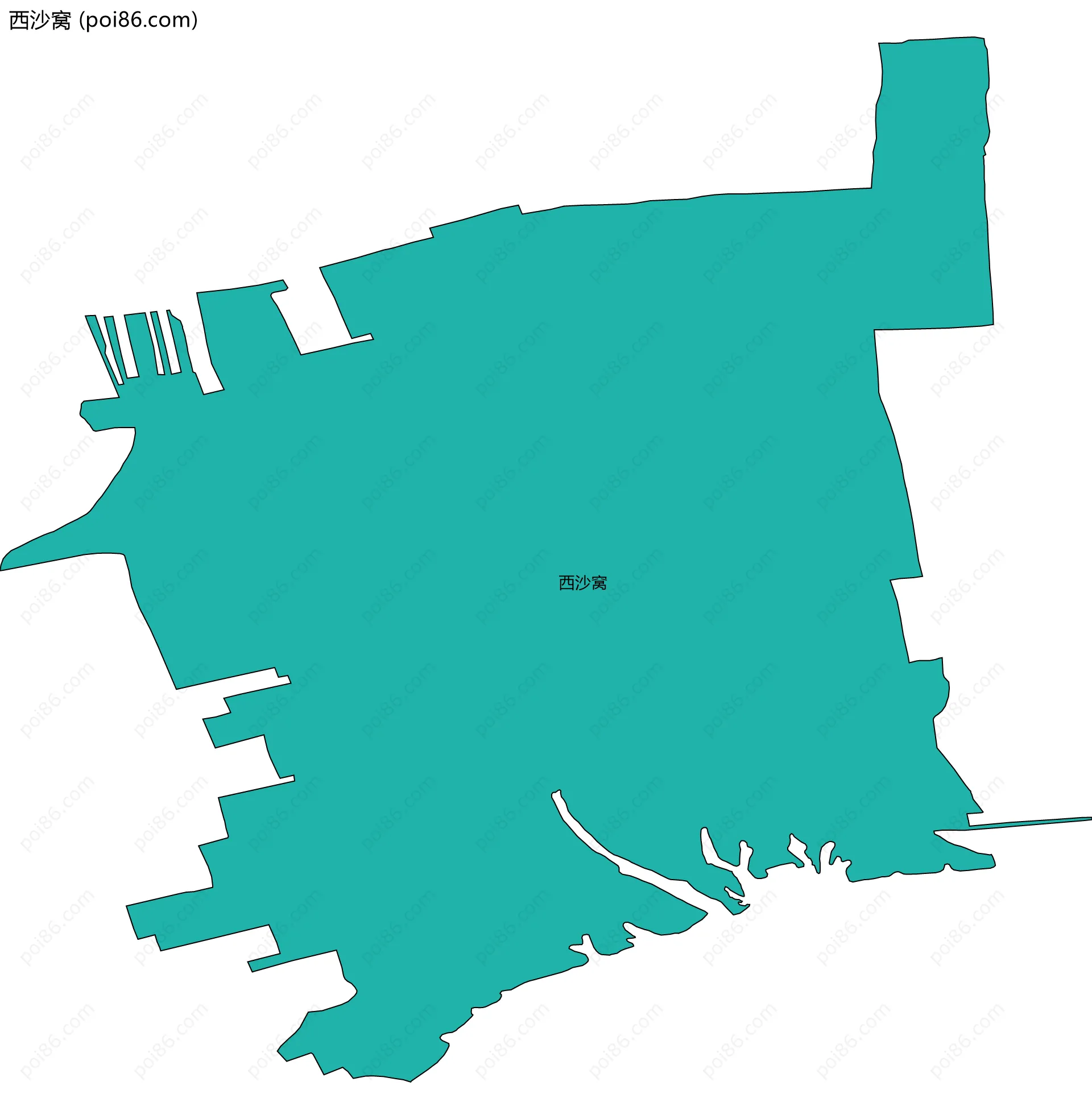 西沙窝边界地图