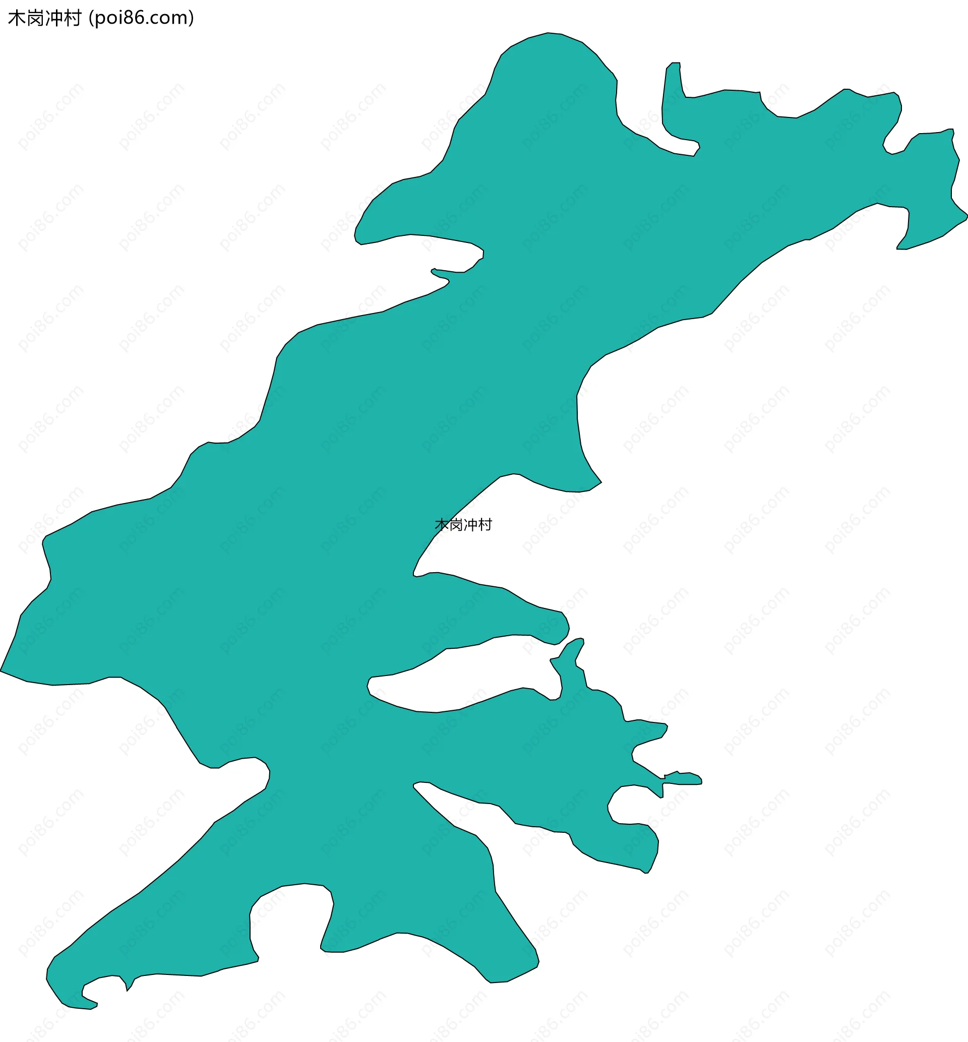木岗冲村边界地图