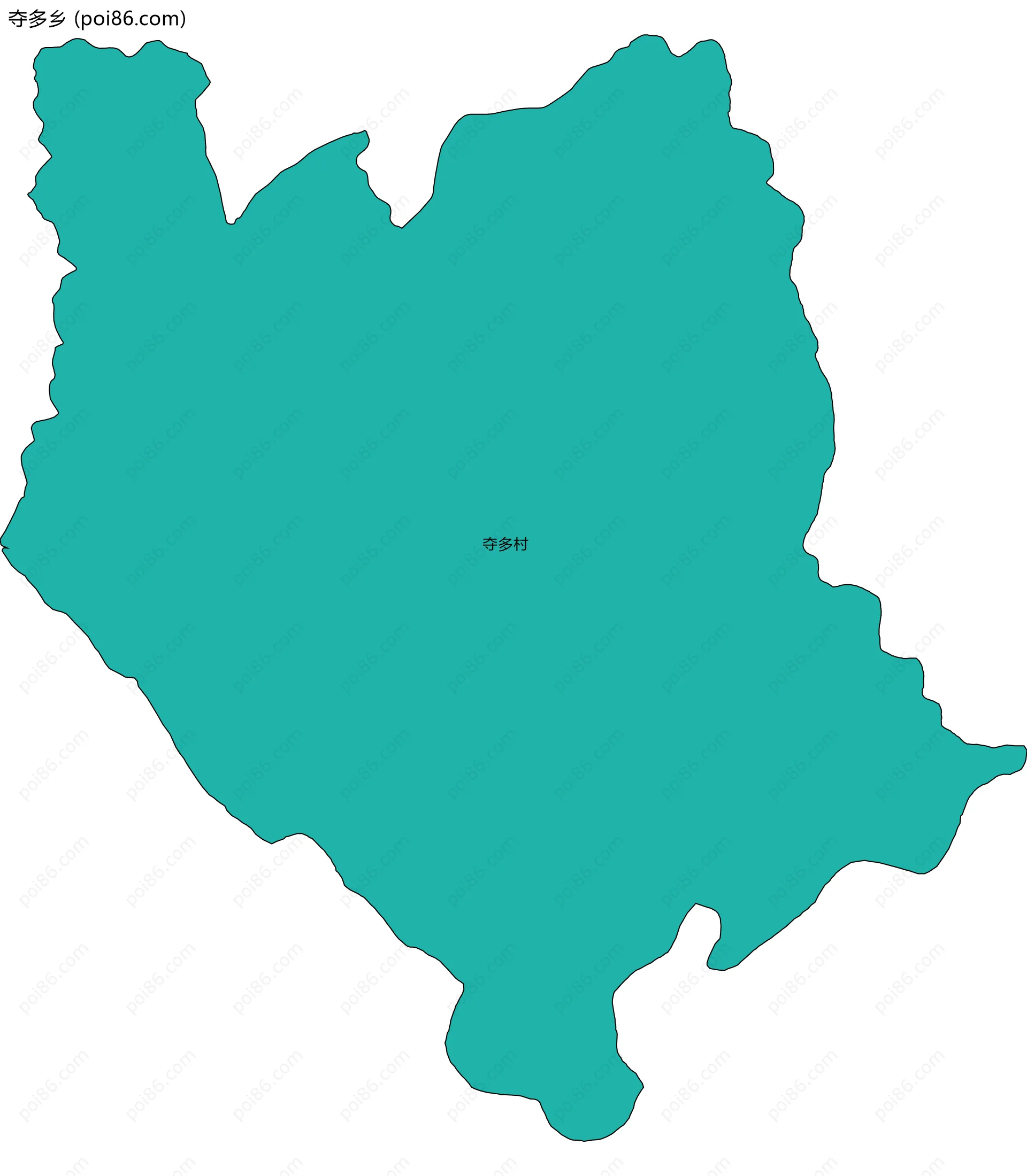夺多乡边界地图(五级行政区划)