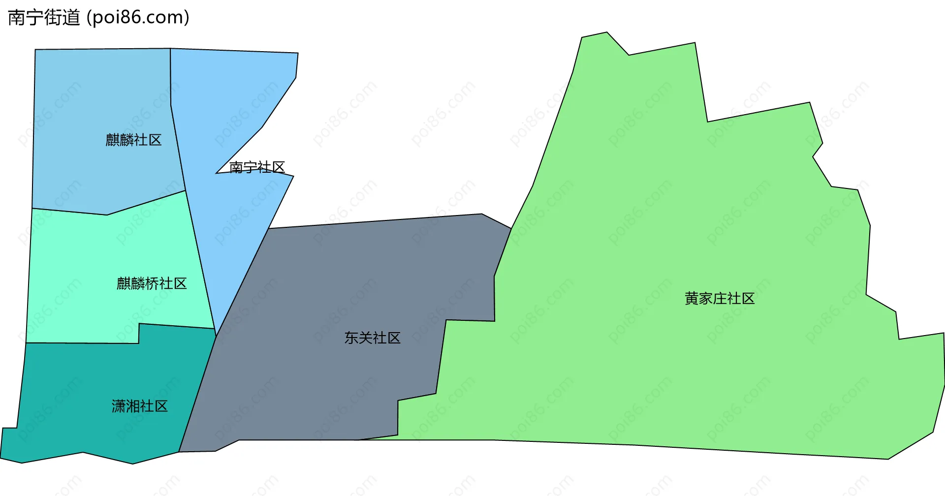 南宁街道边界地图(五级行政区划)