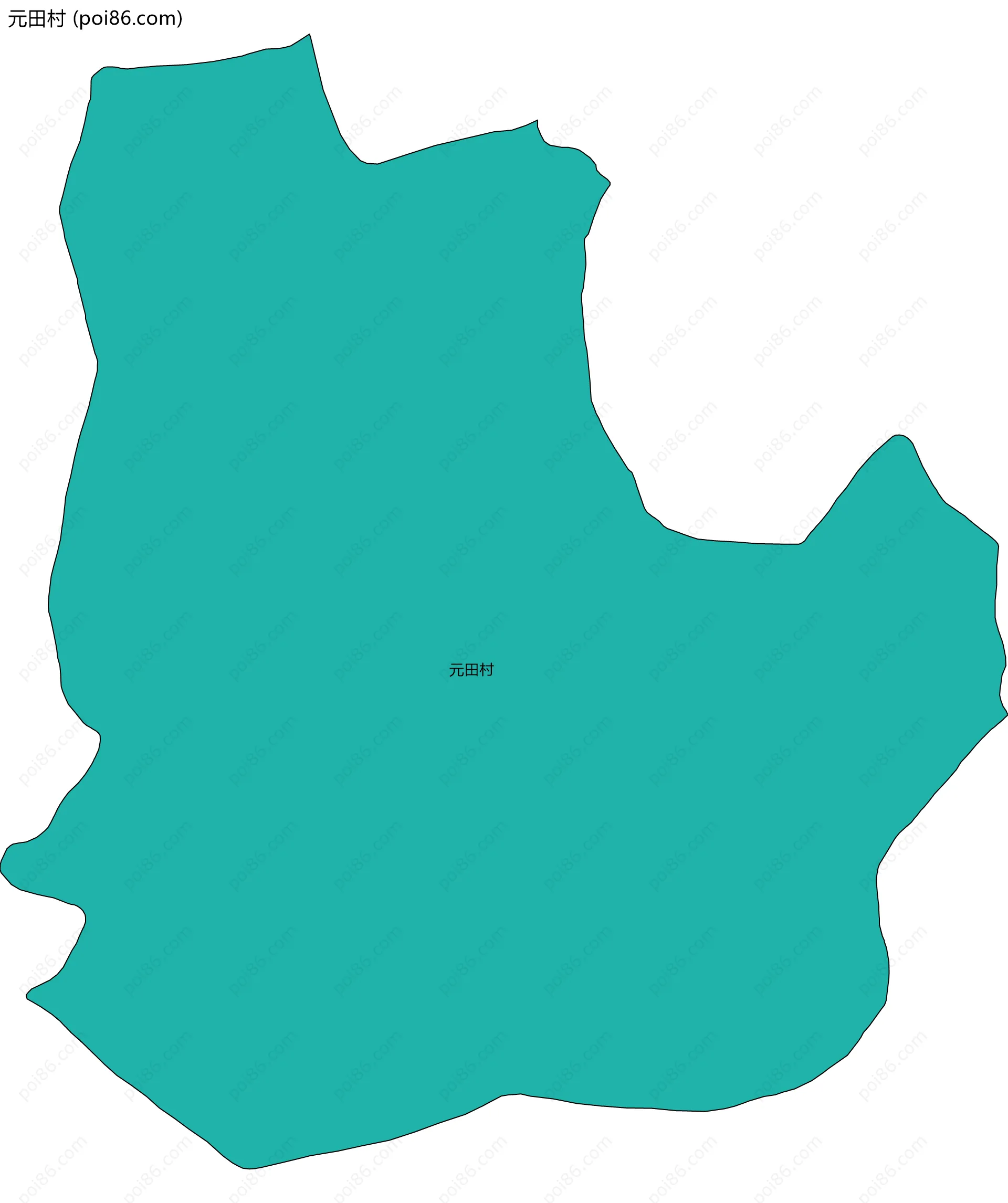 元田村边界地图