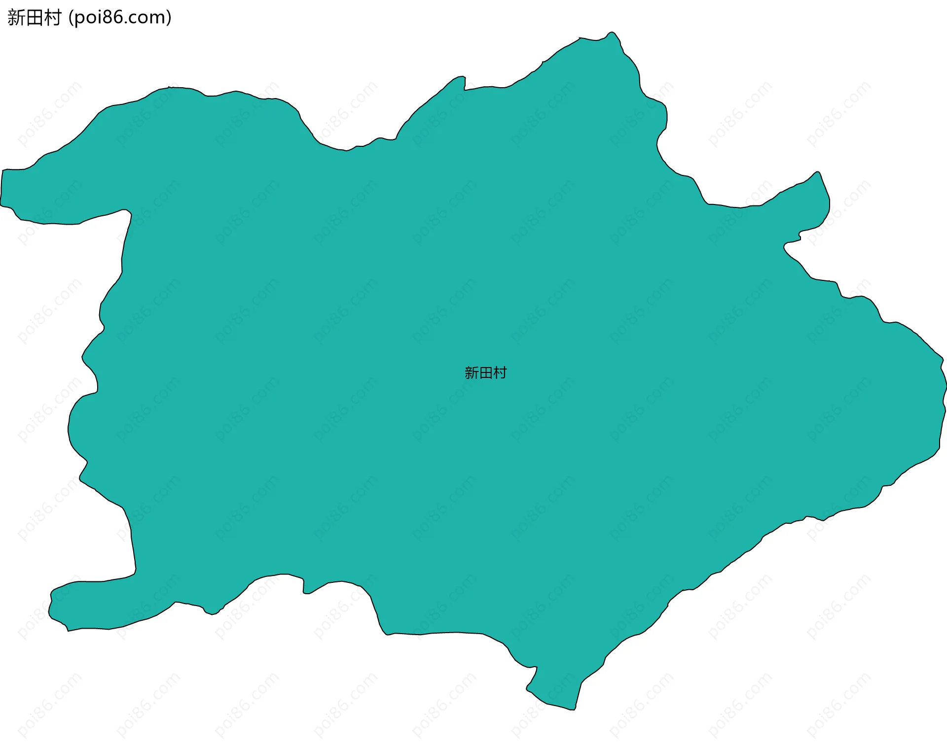 新田村边界地图
