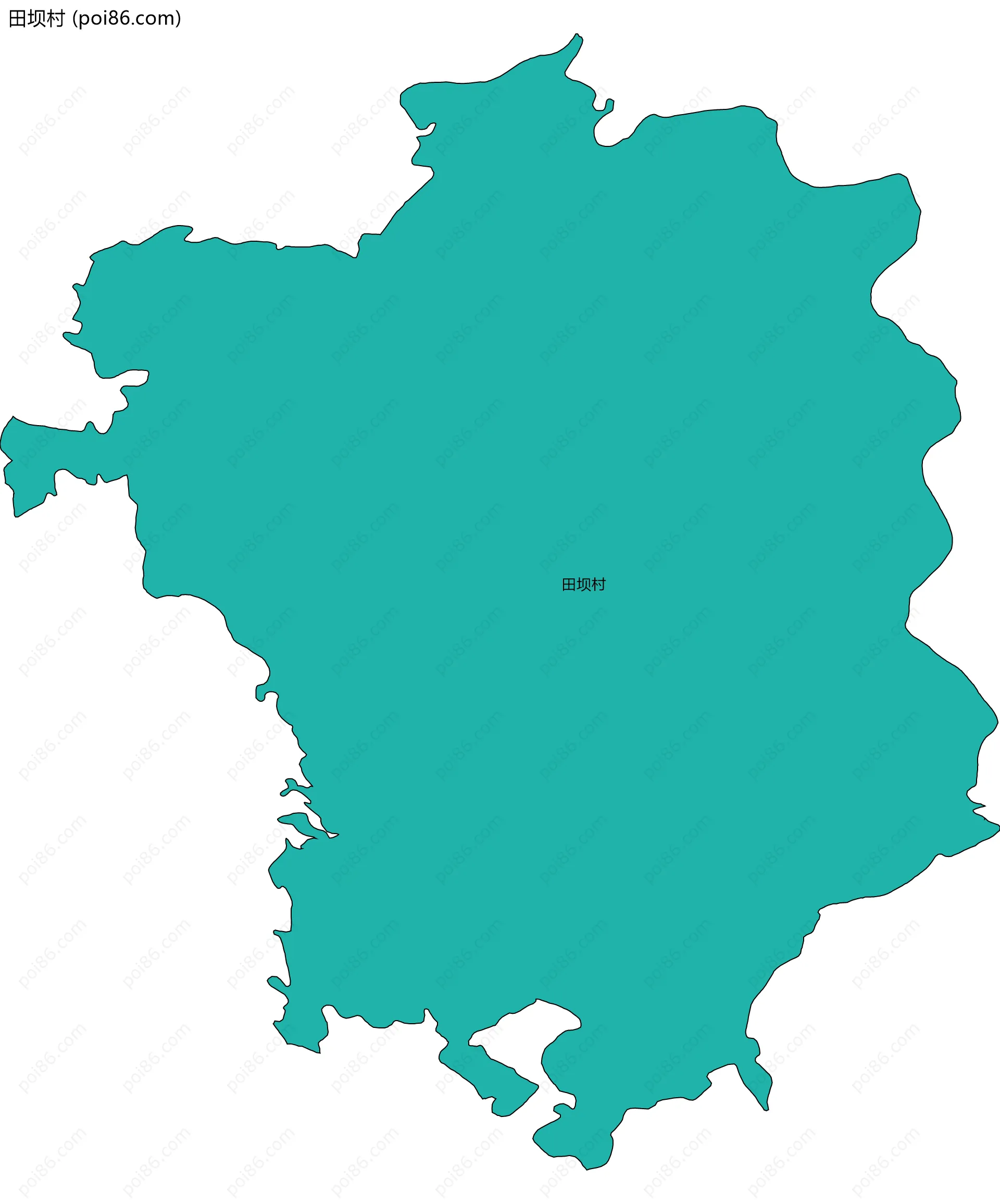 田坝村边界地图