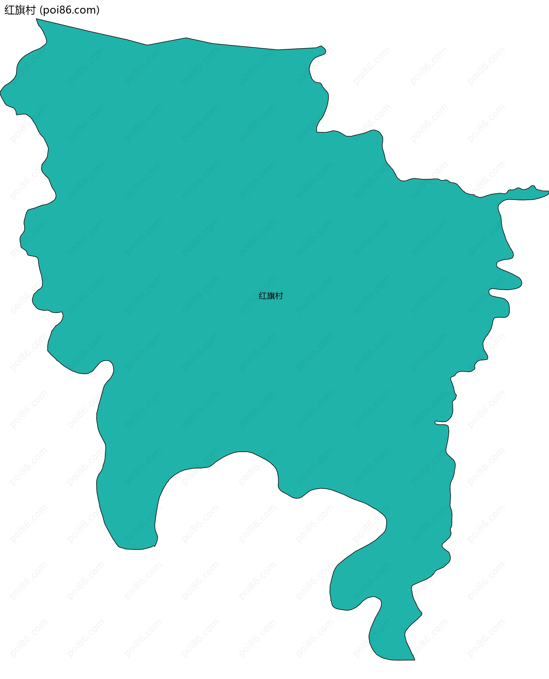 红旗村边界地图