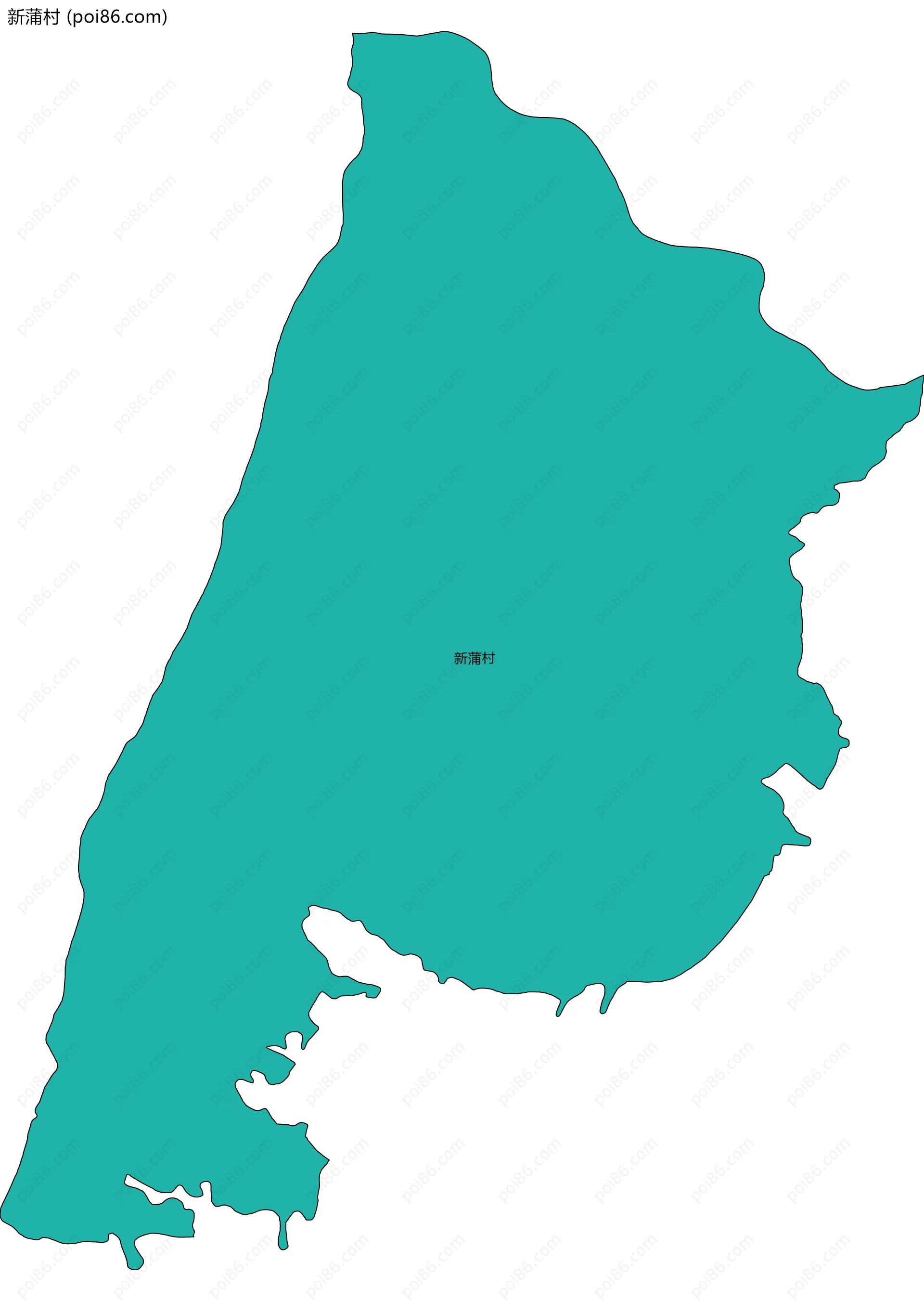 新蒲村边界地图