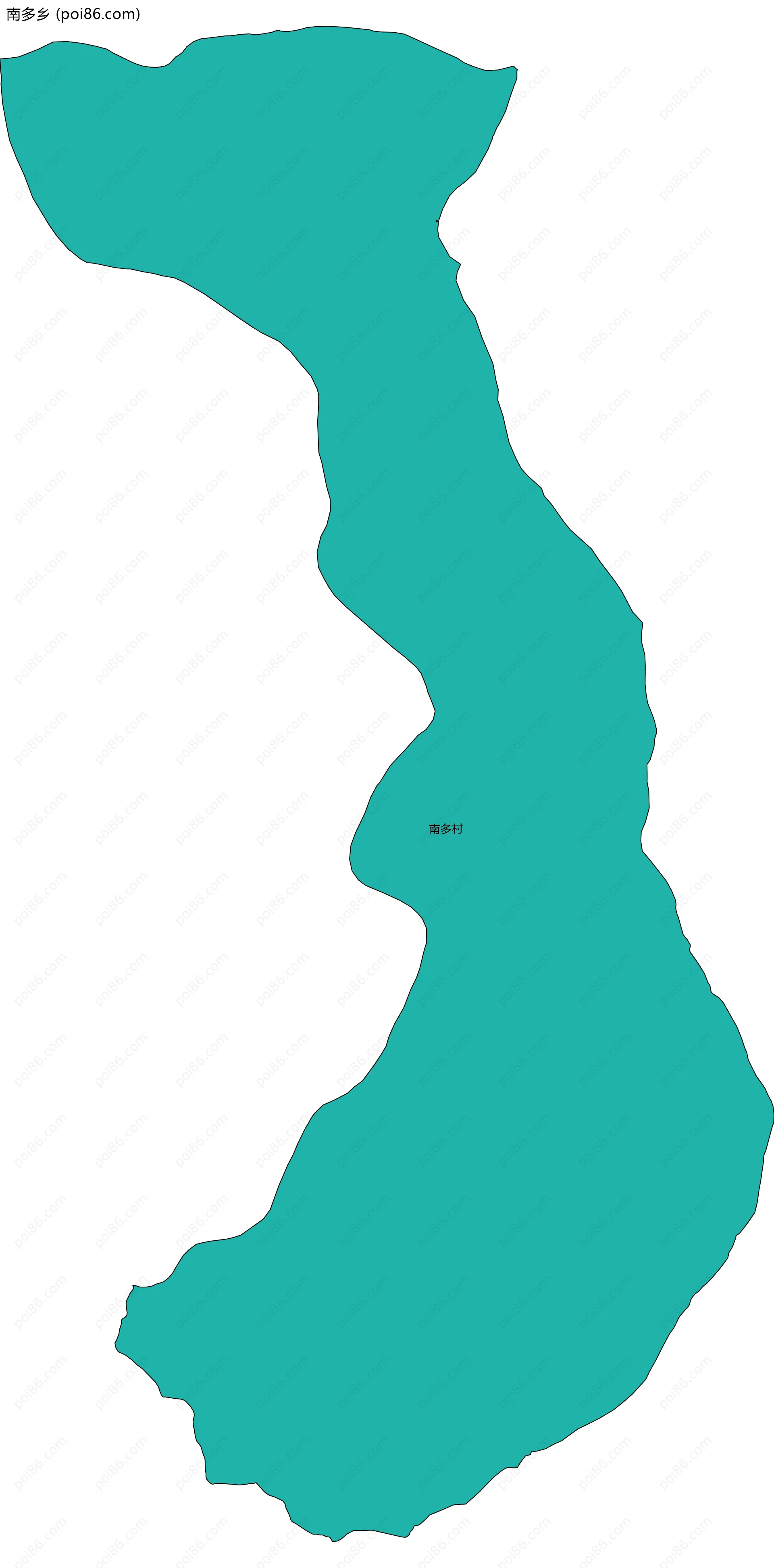 南多乡边界地图(五级行政区划)