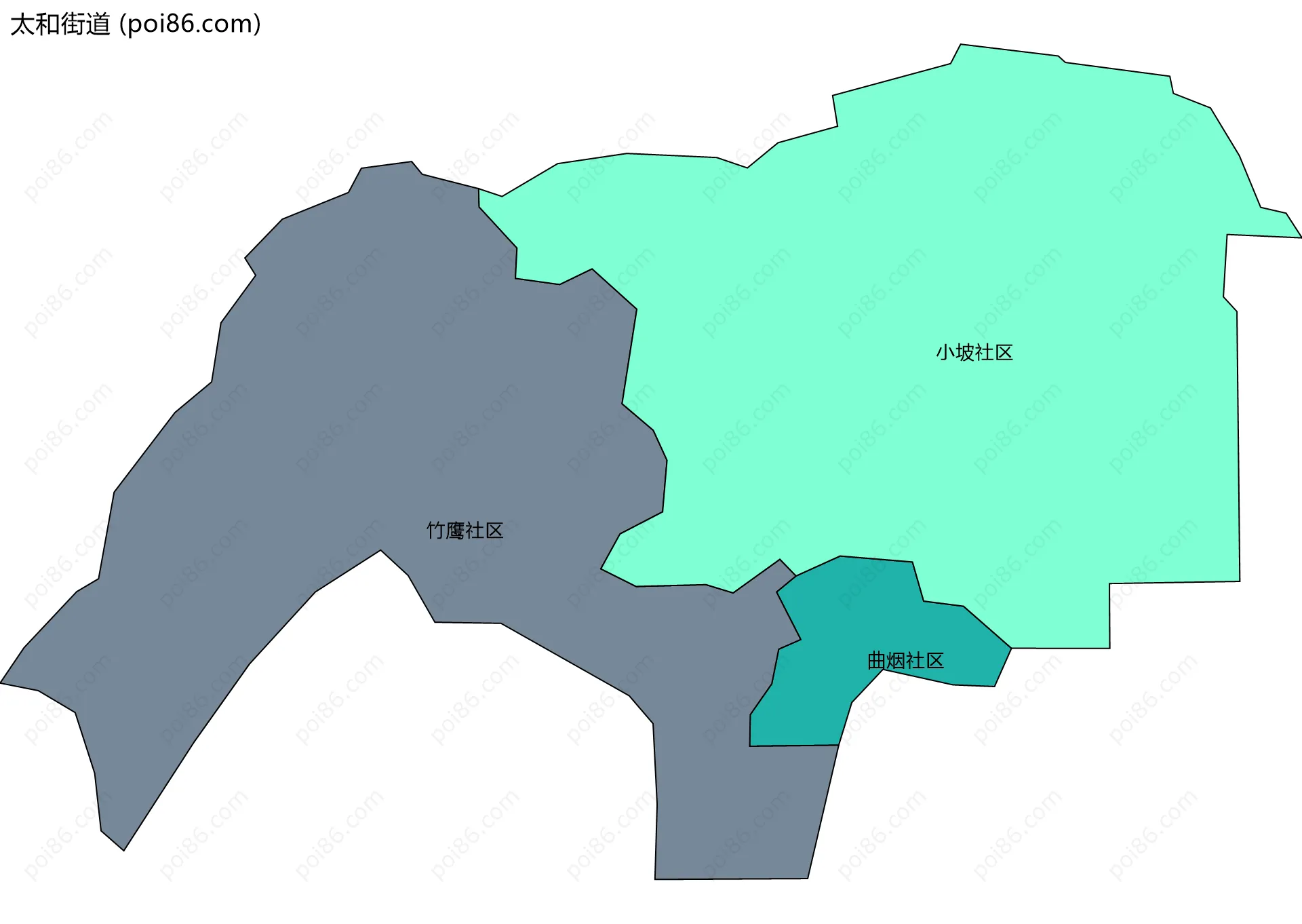 太和街道边界地图(五级行政区划)