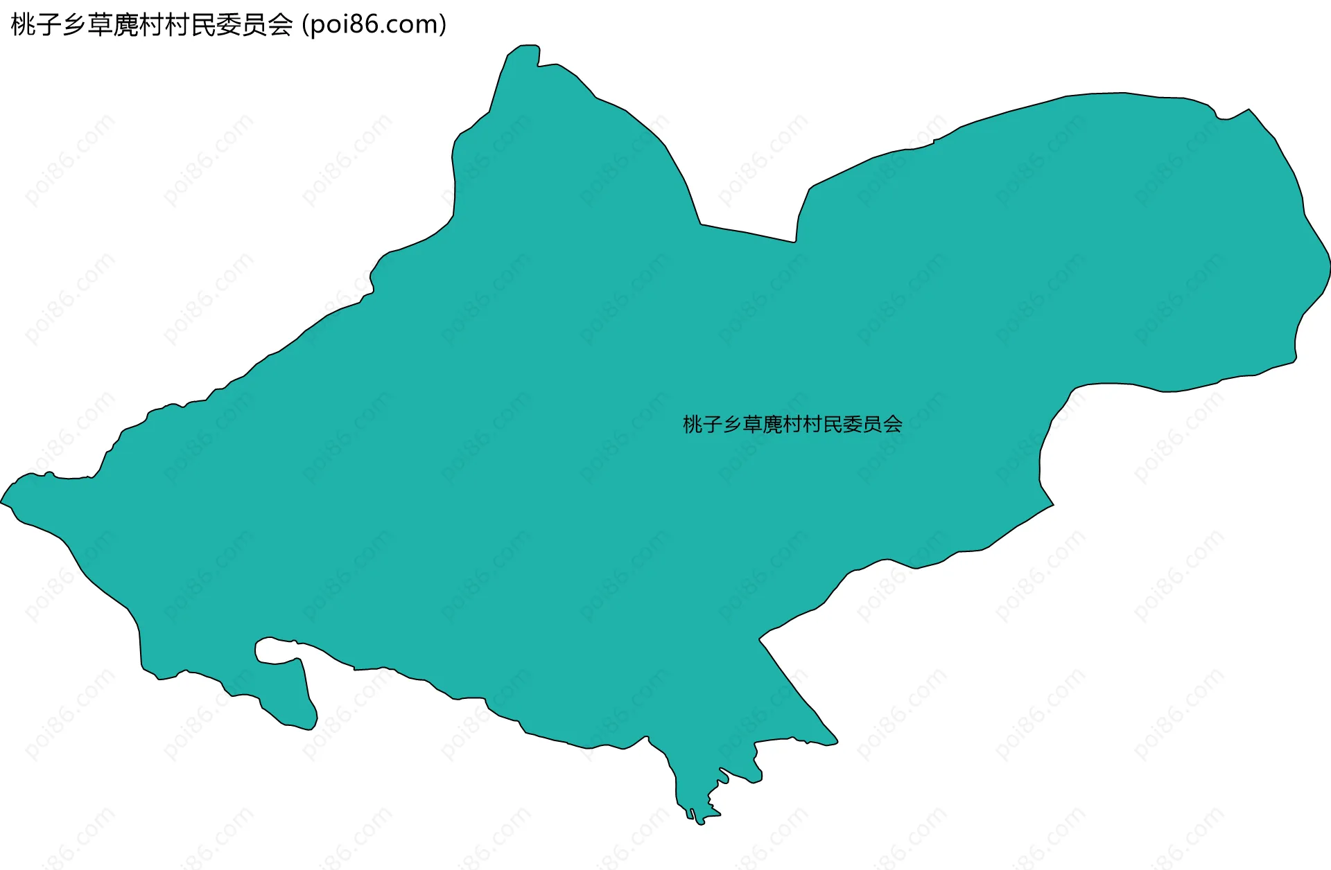 桃子乡草麂村村民委员会边界地图
