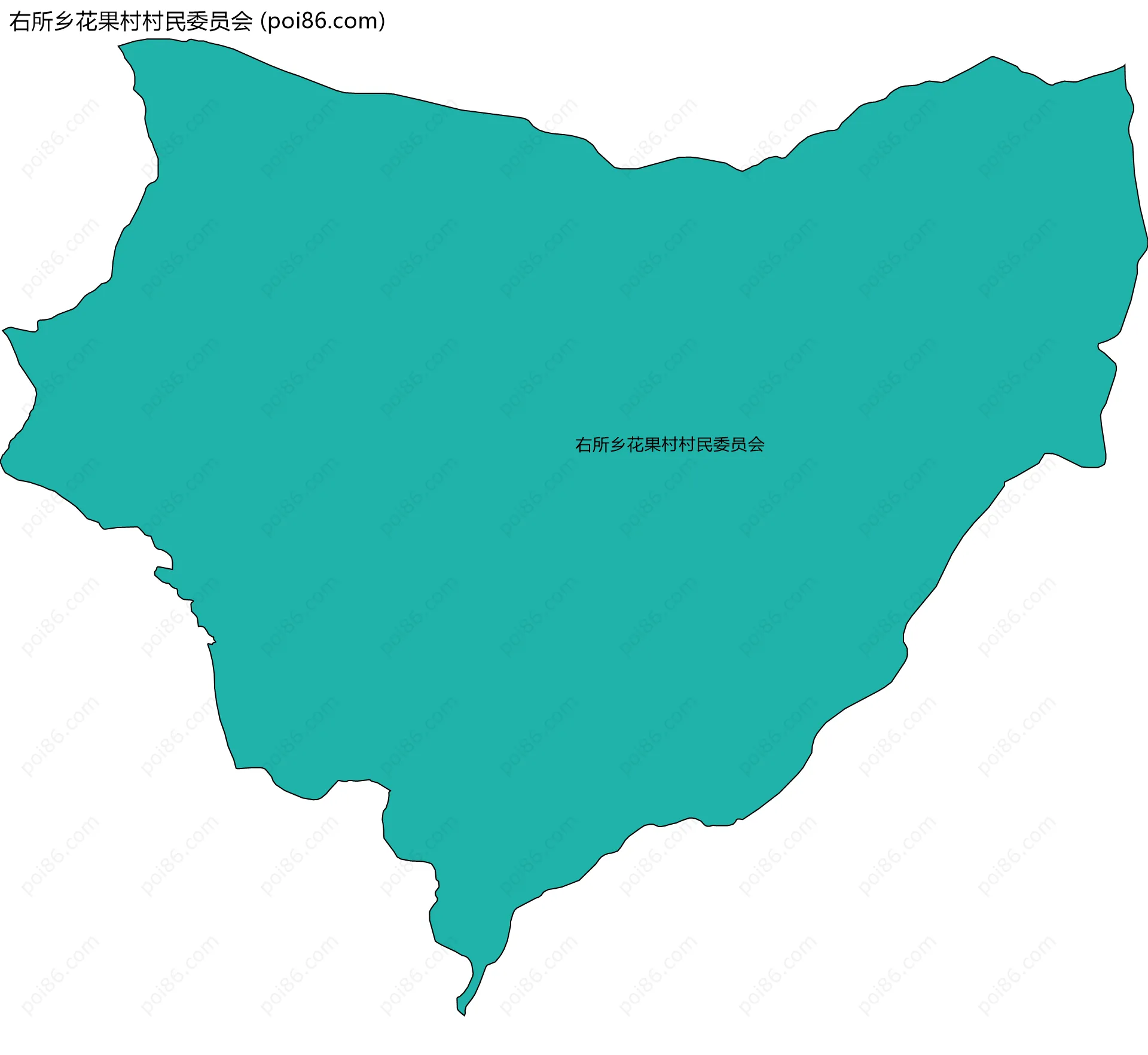 右所乡花果村村民委员会边界地图