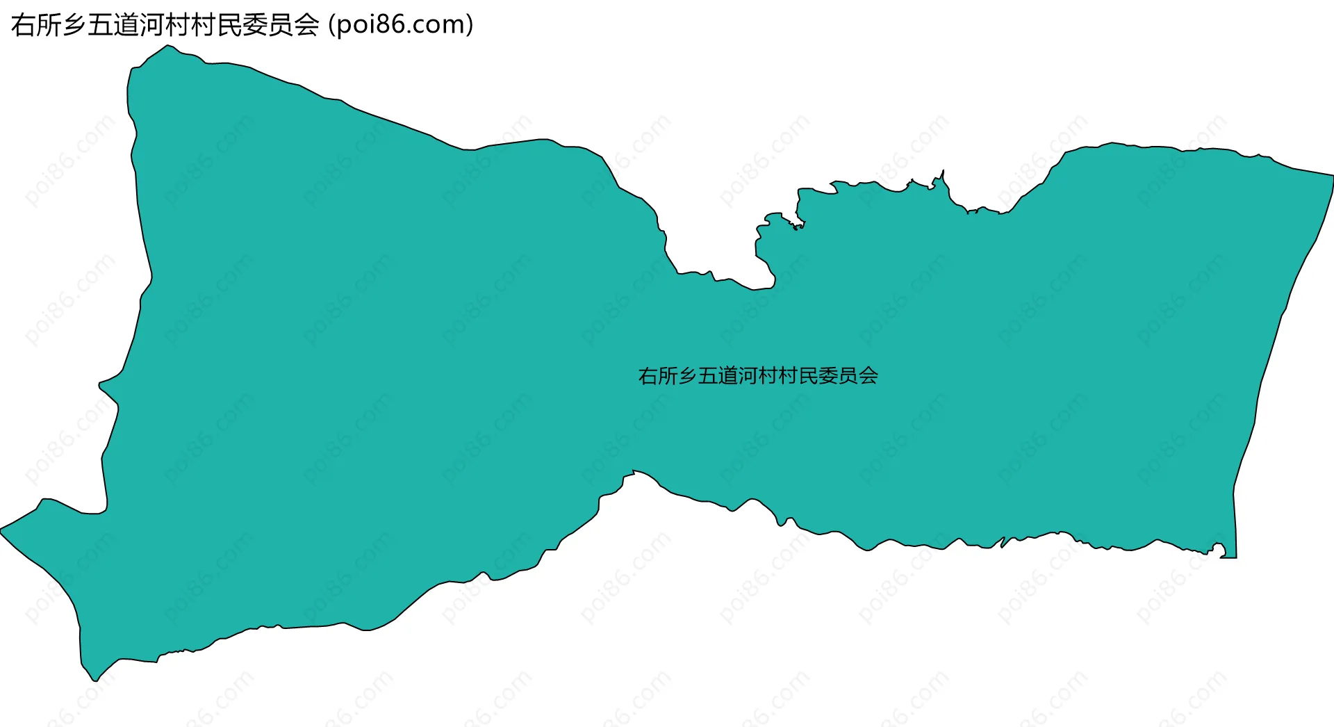 右所乡五道河村村民委员会边界地图