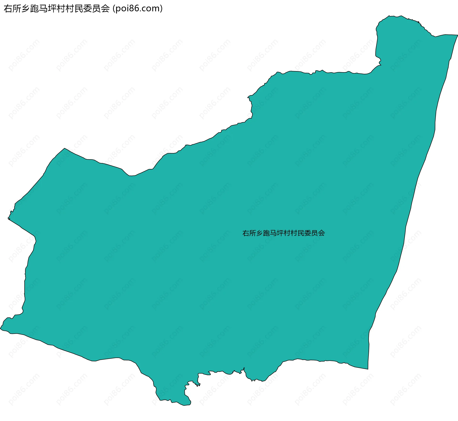 右所乡跑马坪村村民委员会边界地图