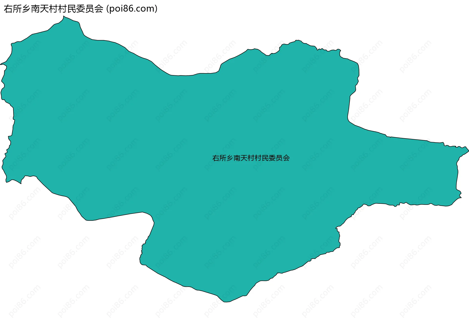 右所乡南天村村民委员会边界地图
