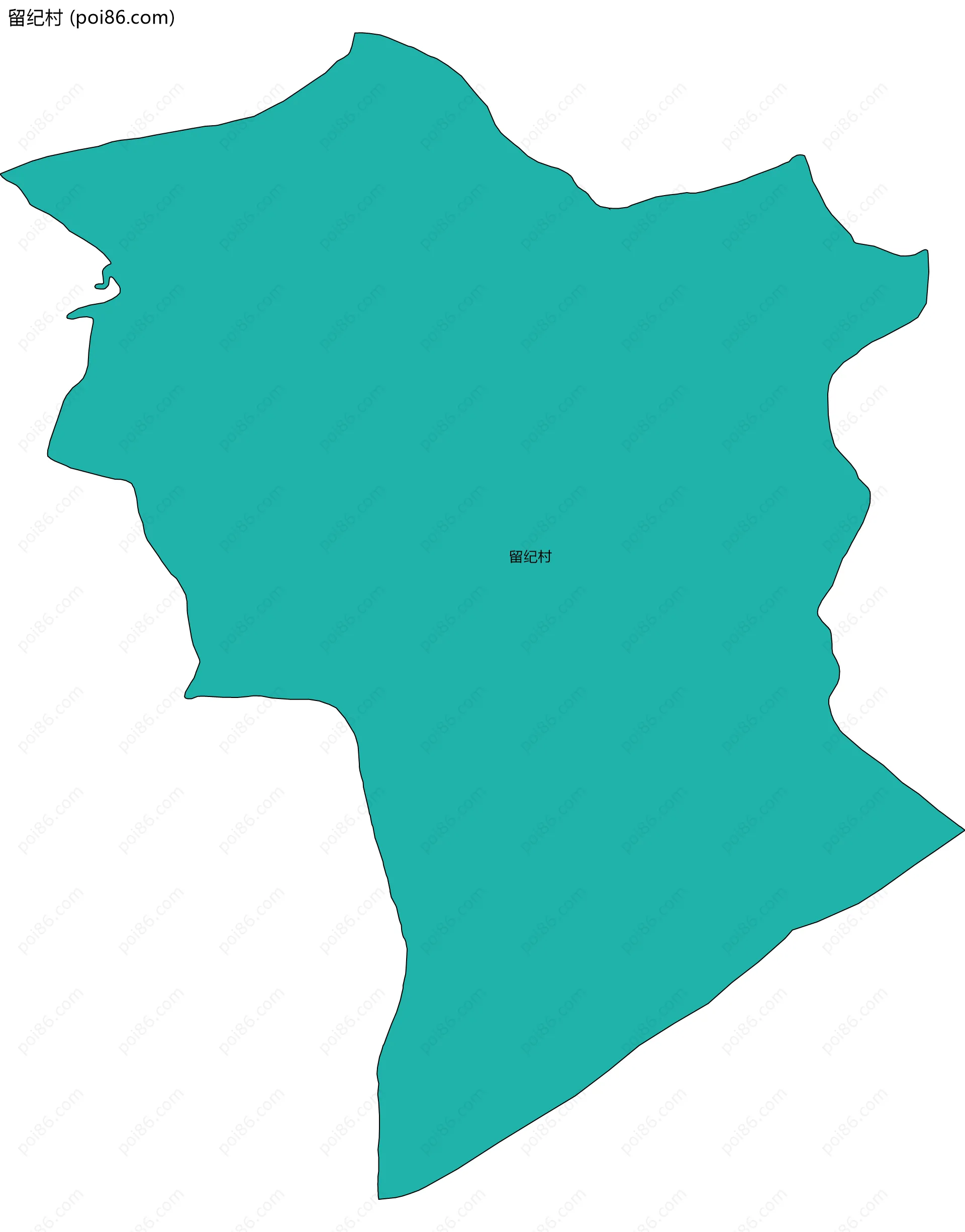 留纪村边界地图