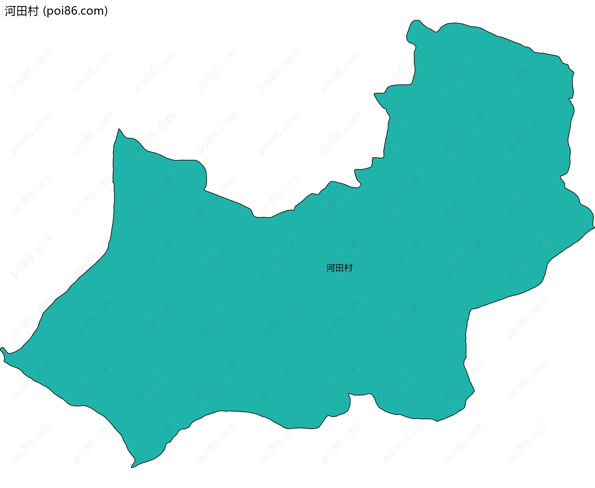 河田村边界地图