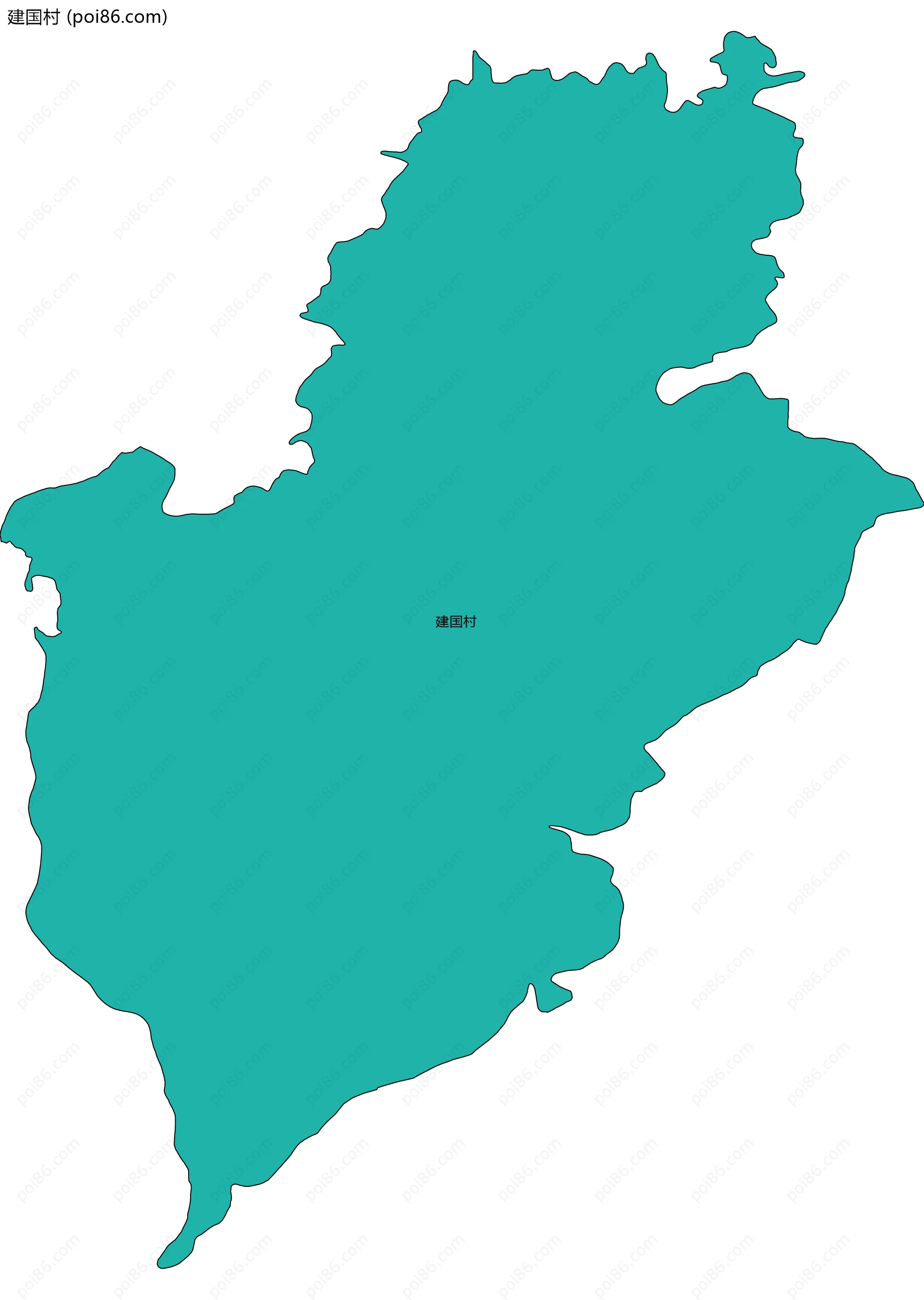 建国村边界地图