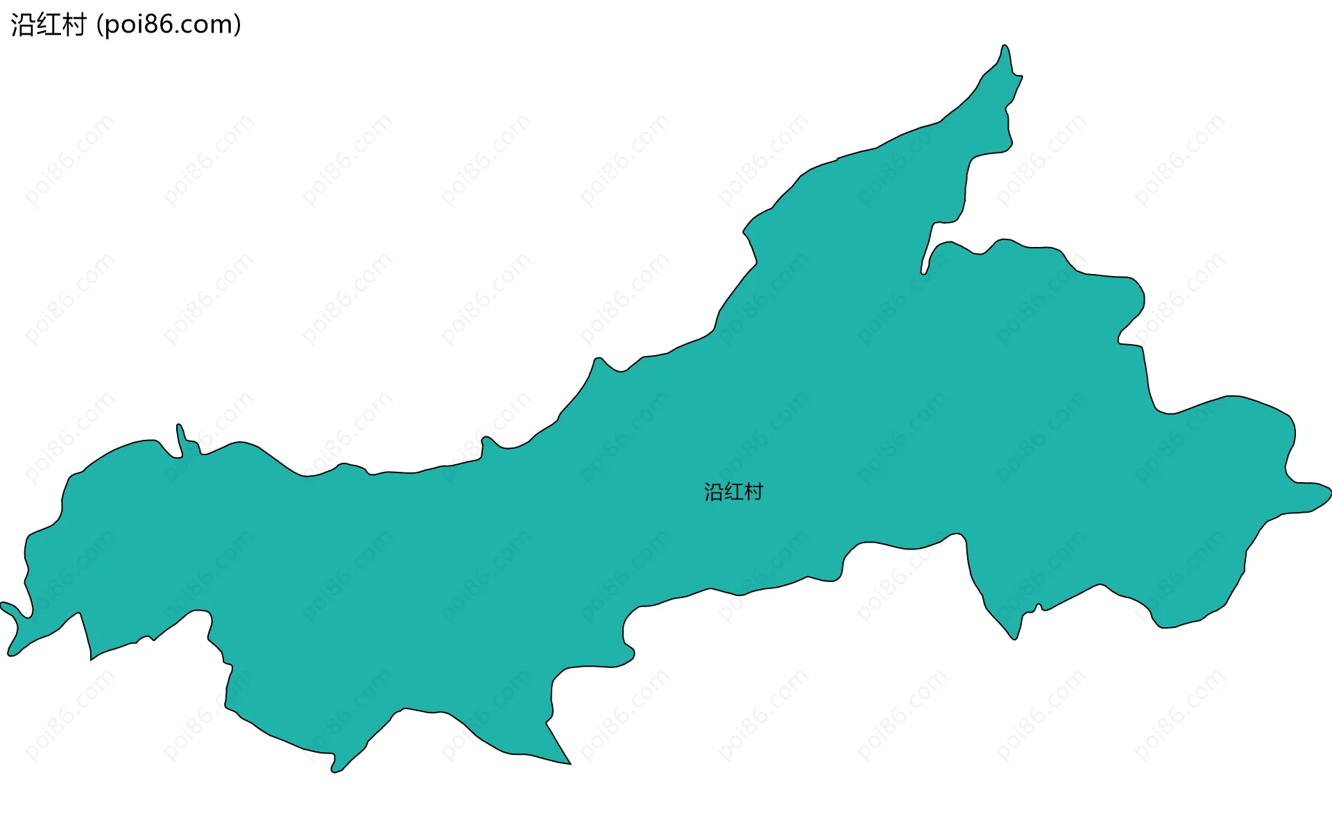 沿红村边界地图