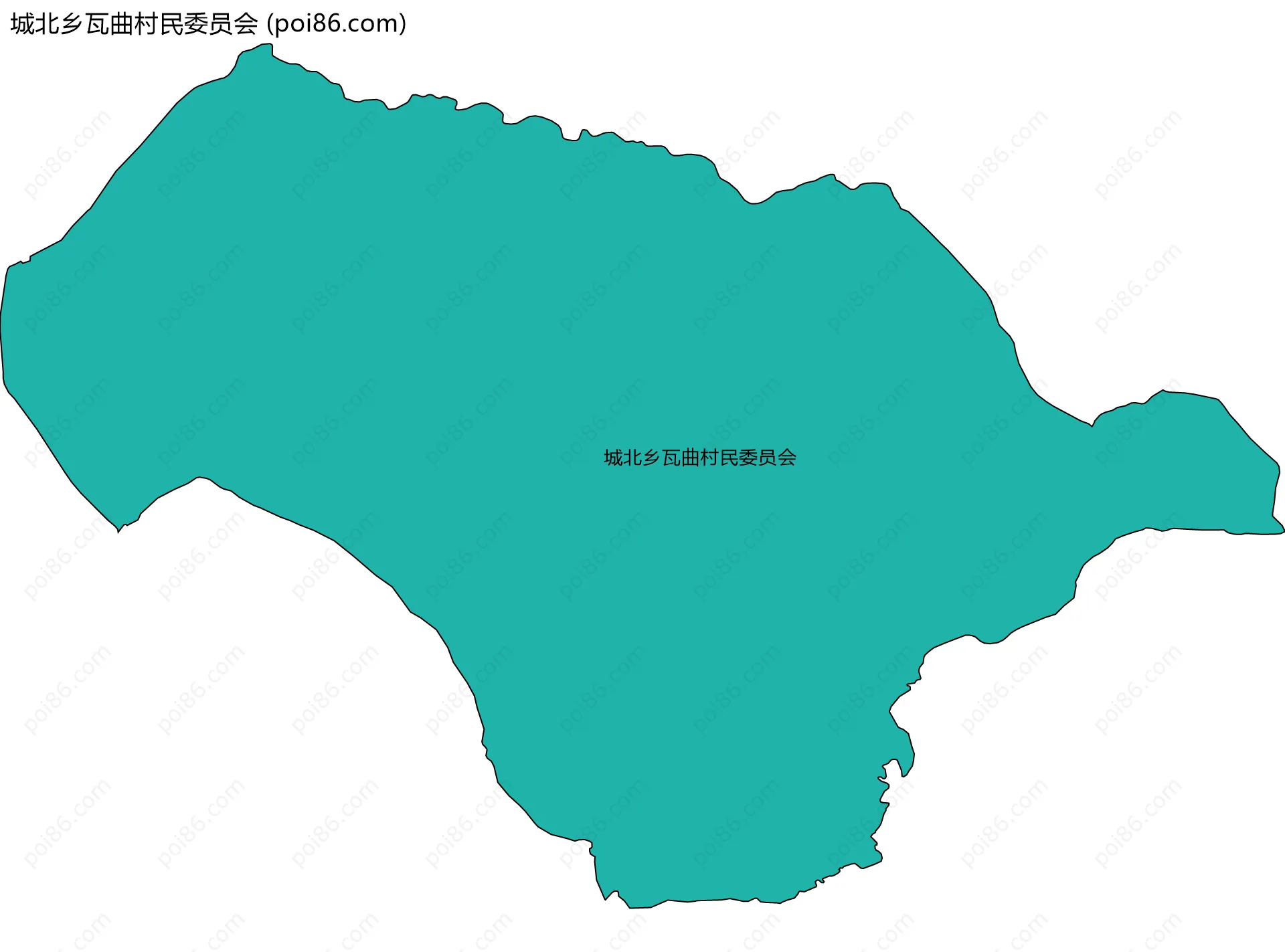 城北乡瓦曲村民委员会边界地图