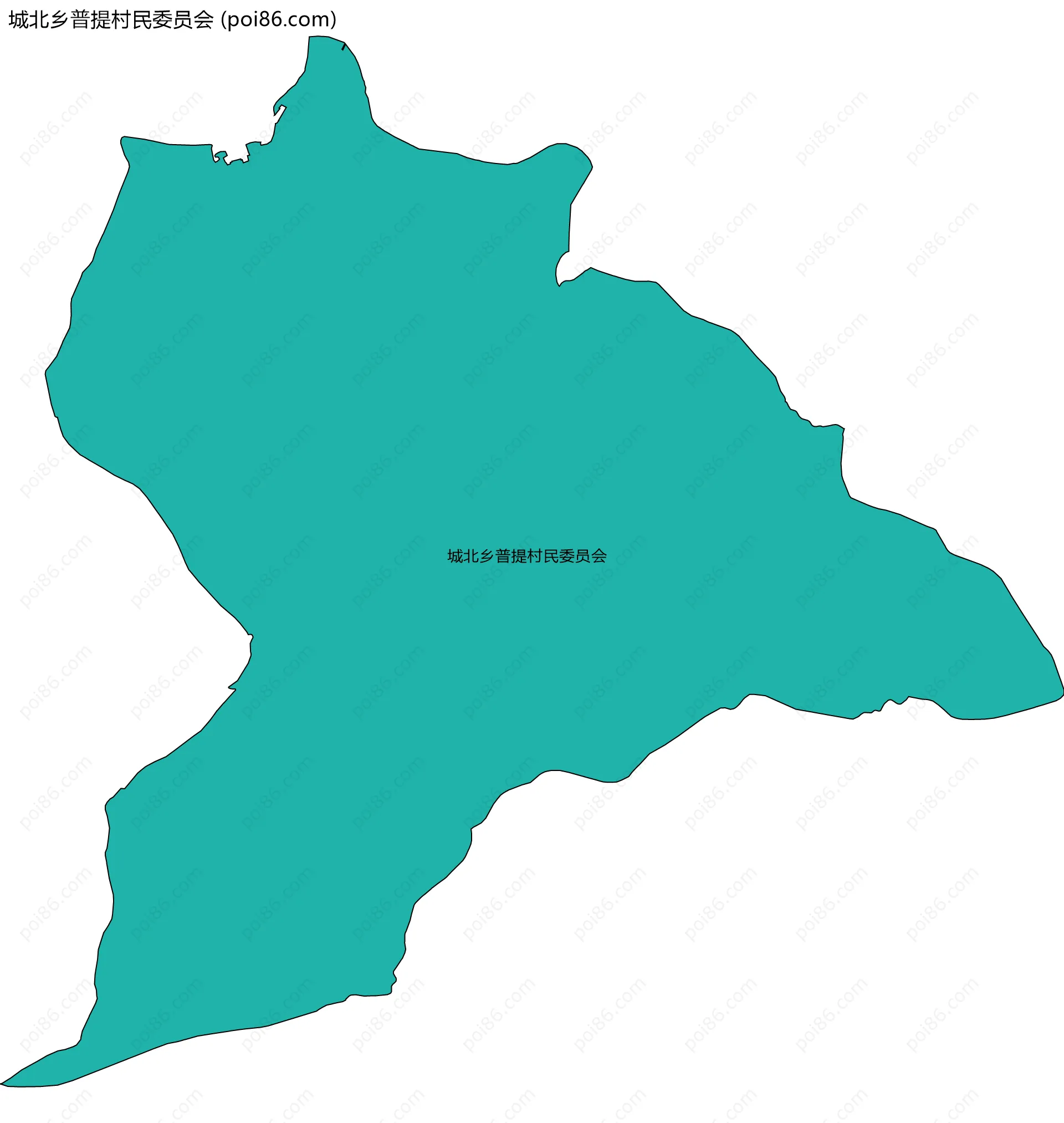 城北乡普提村民委员会边界地图
