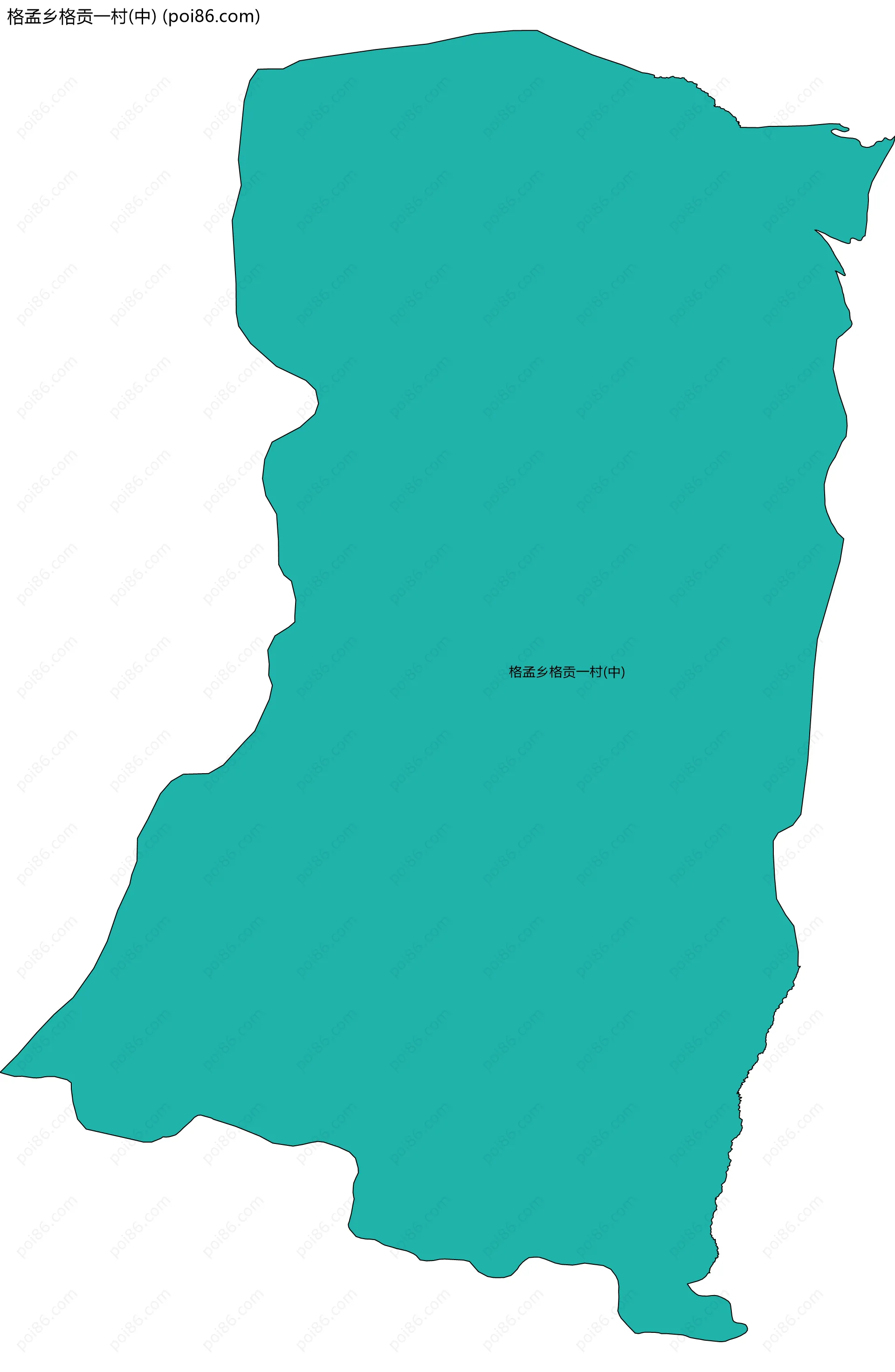 格孟乡格贡一村(中)边界地图