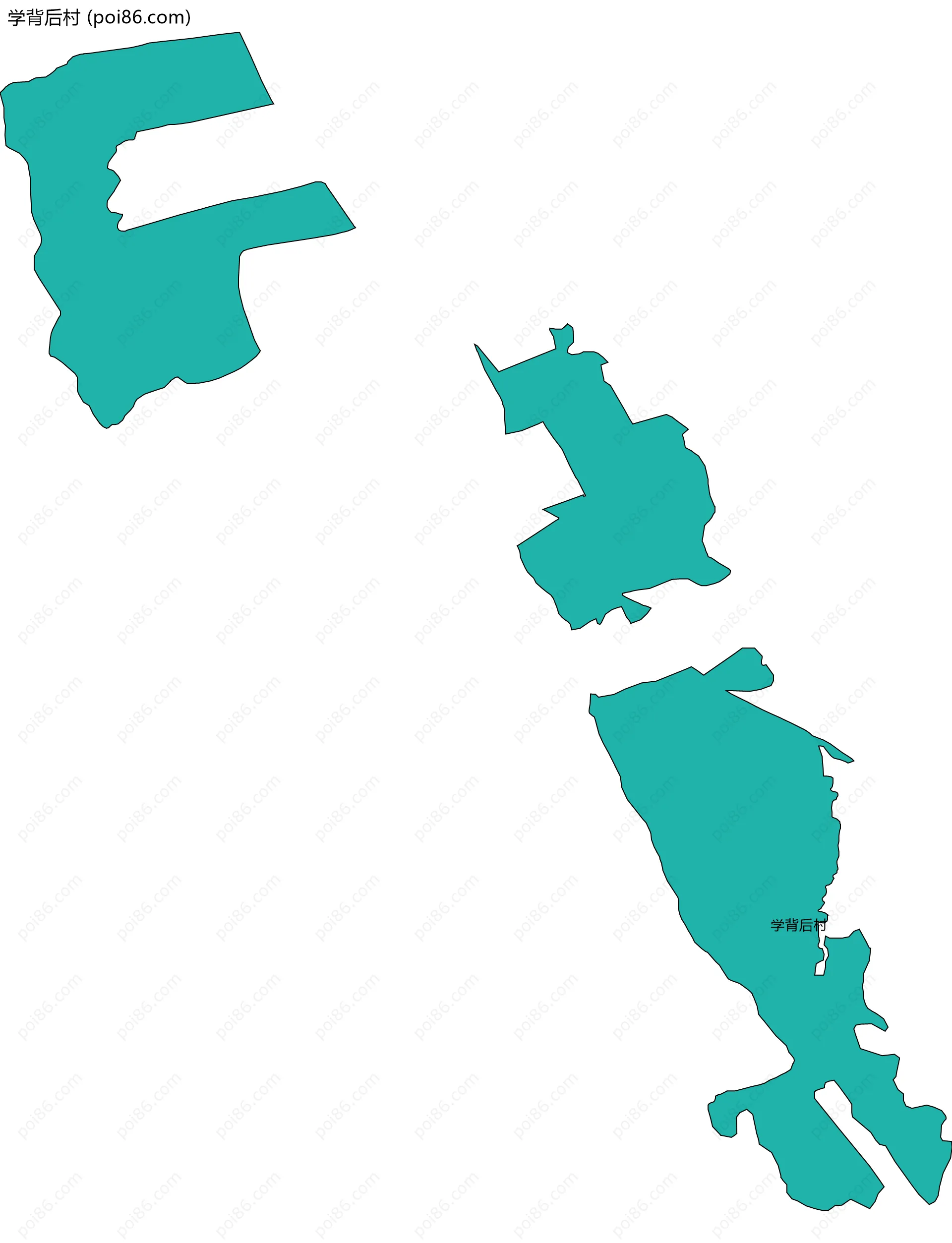 学背后村边界地图