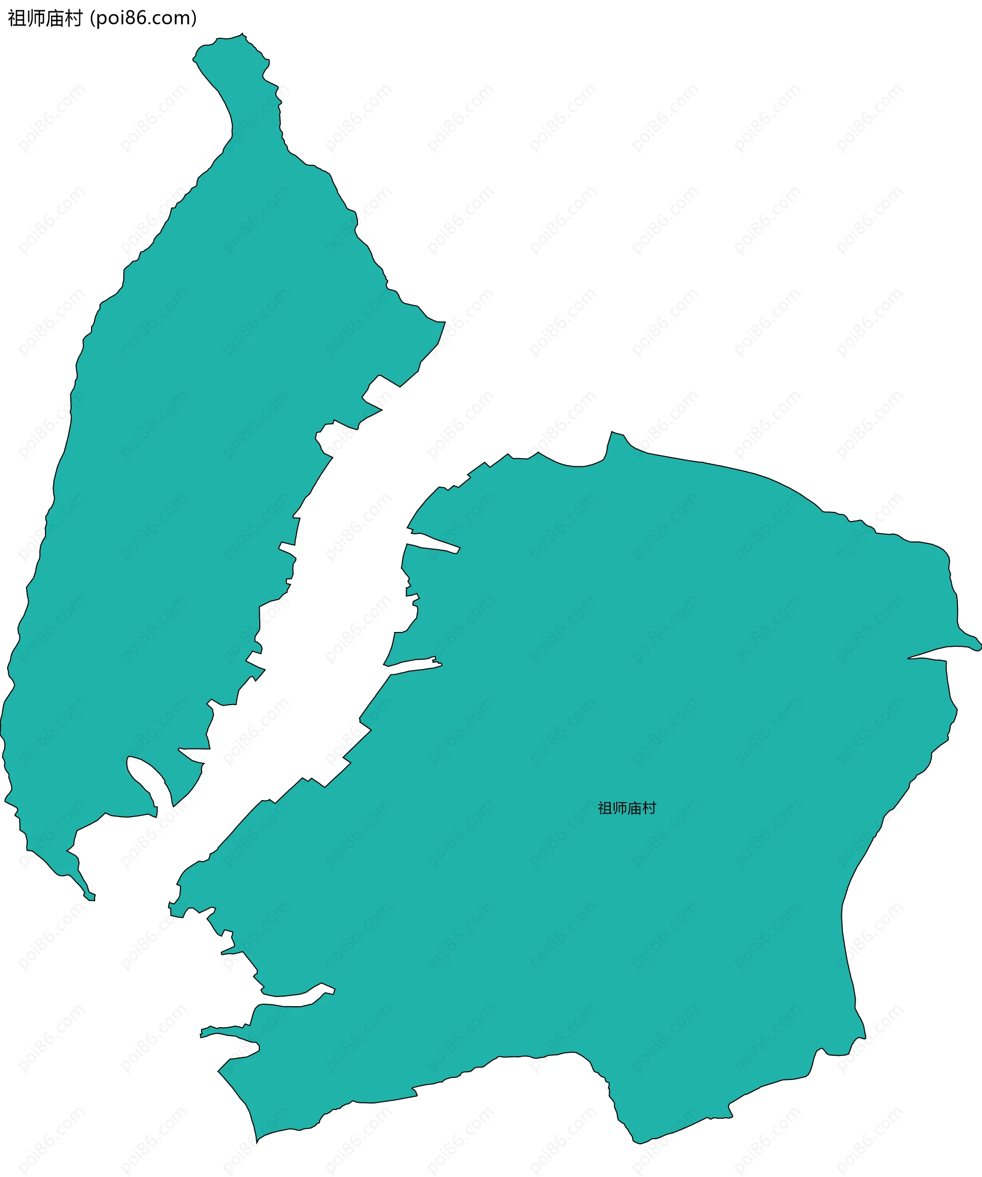 祖师庙村边界地图