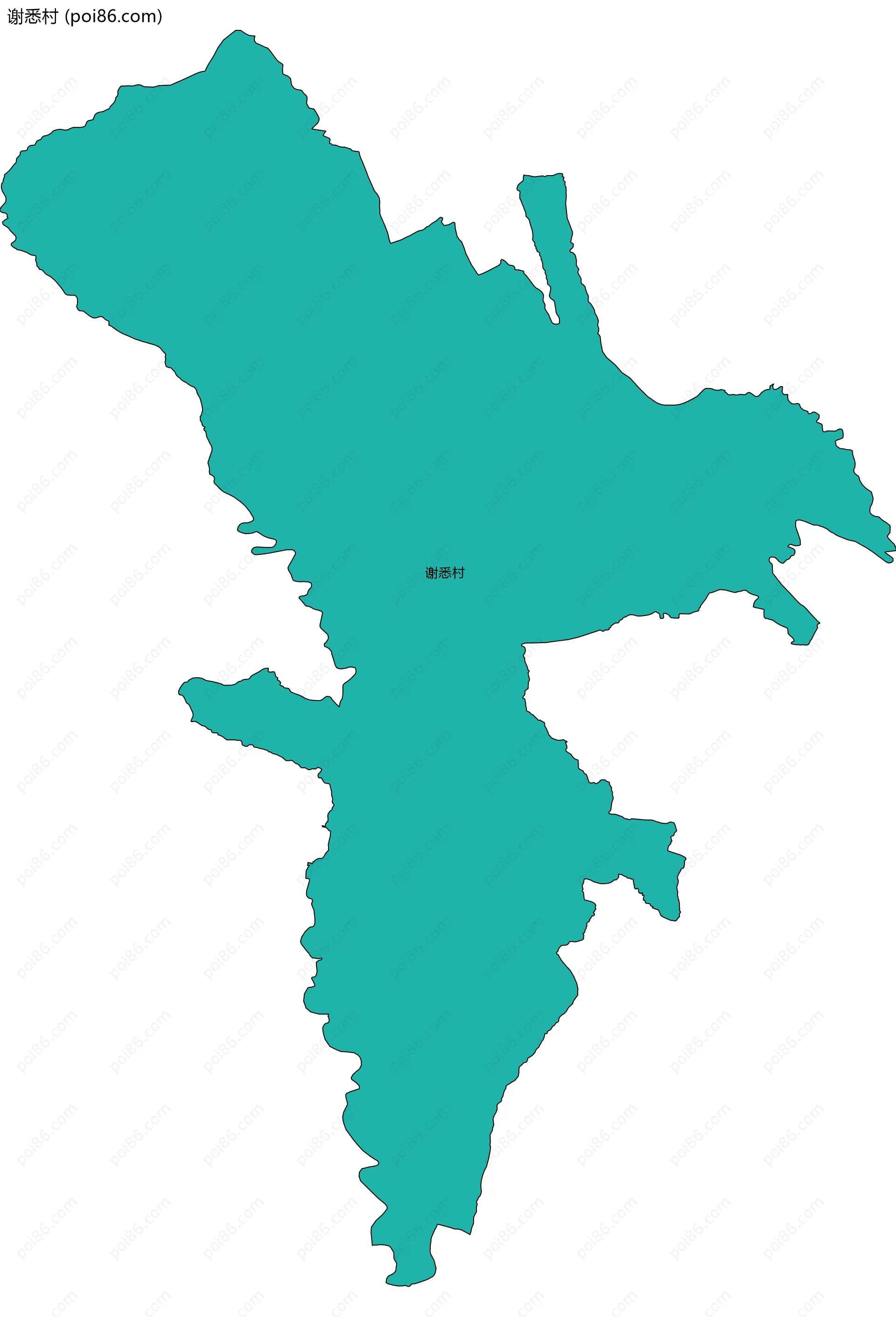 谢悉村边界地图