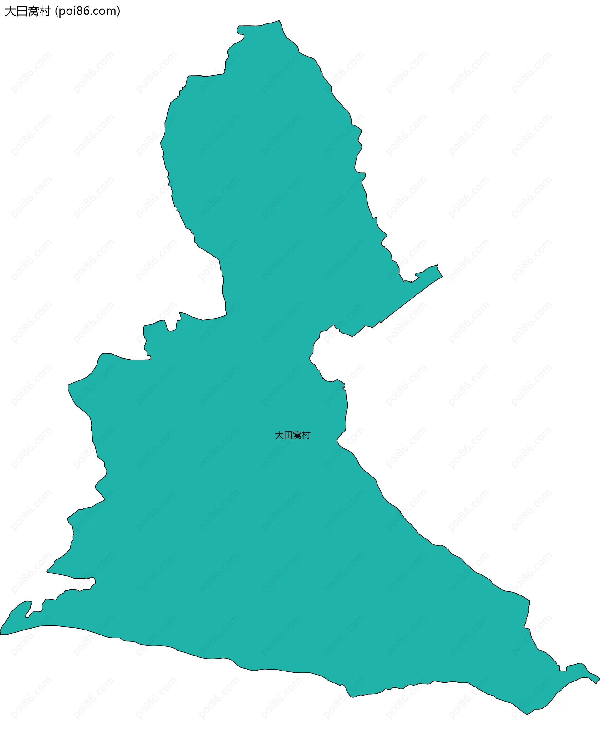 大田窝村边界地图