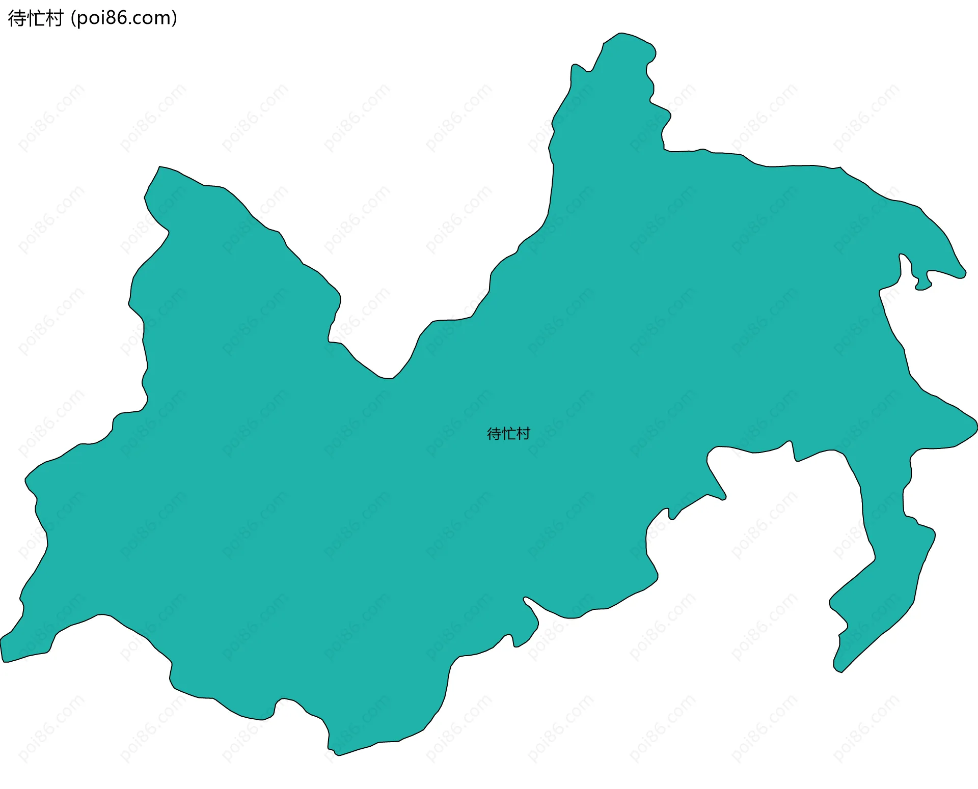 待忙村边界地图