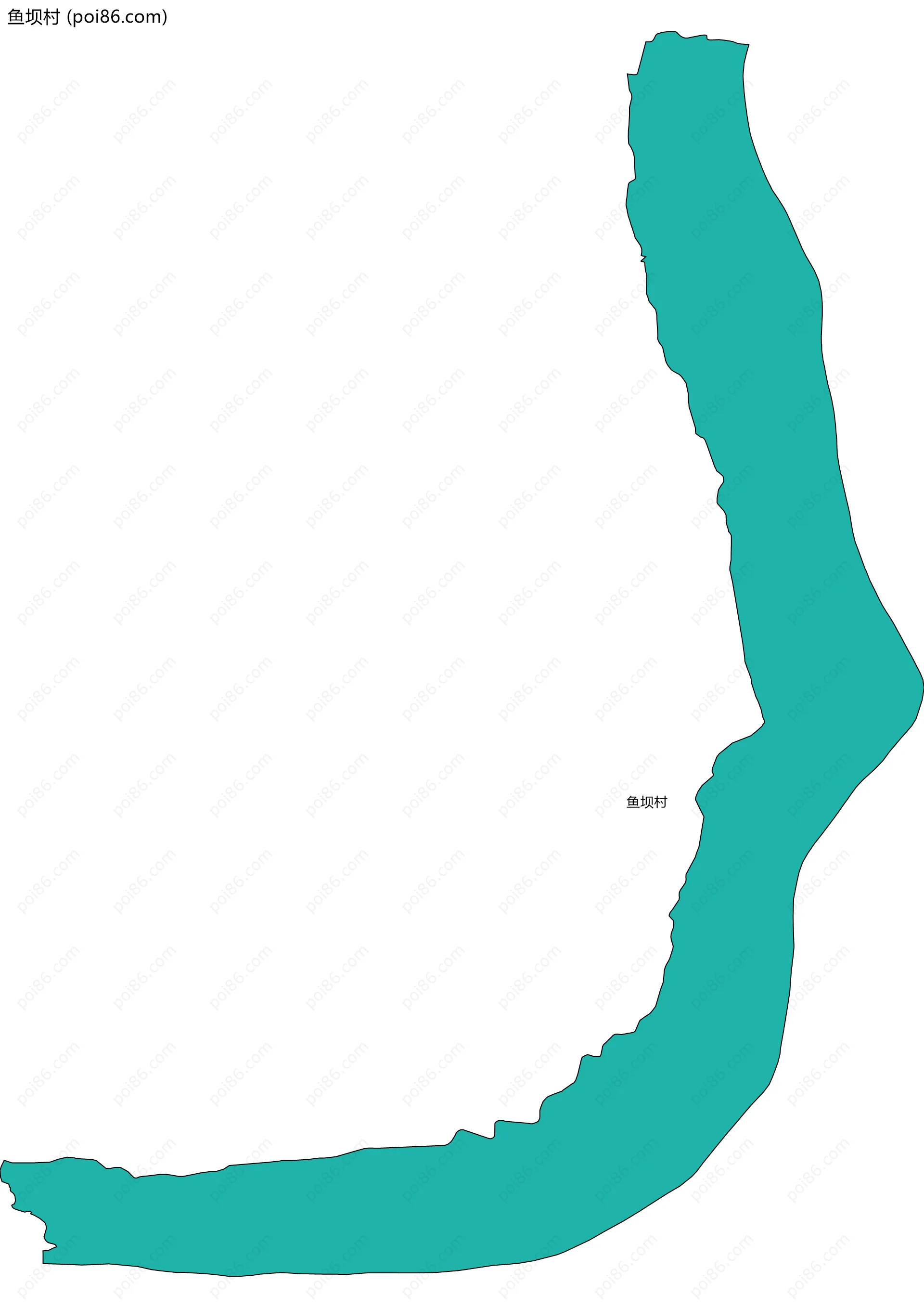 鱼坝村边界地图