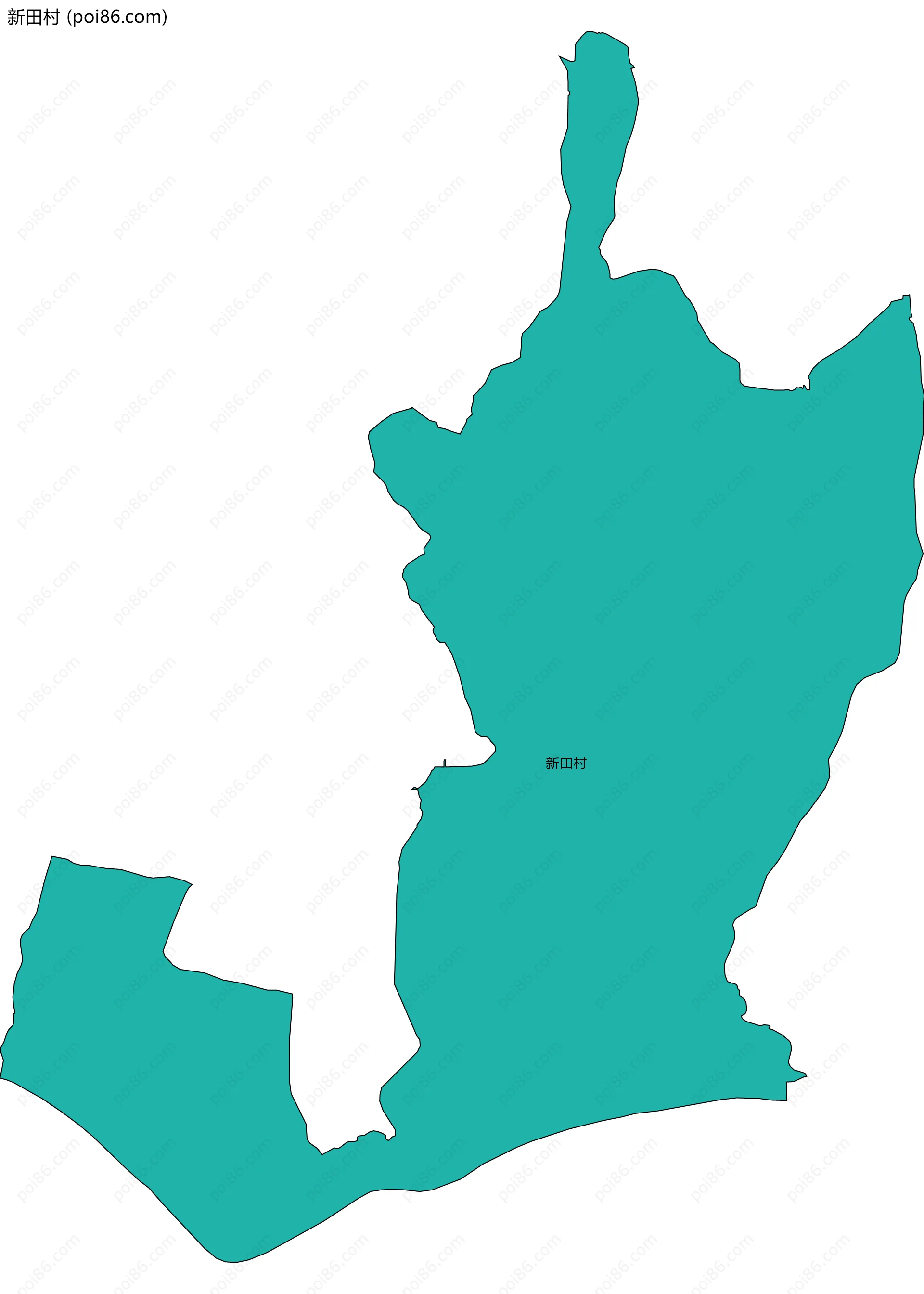 新田村边界地图