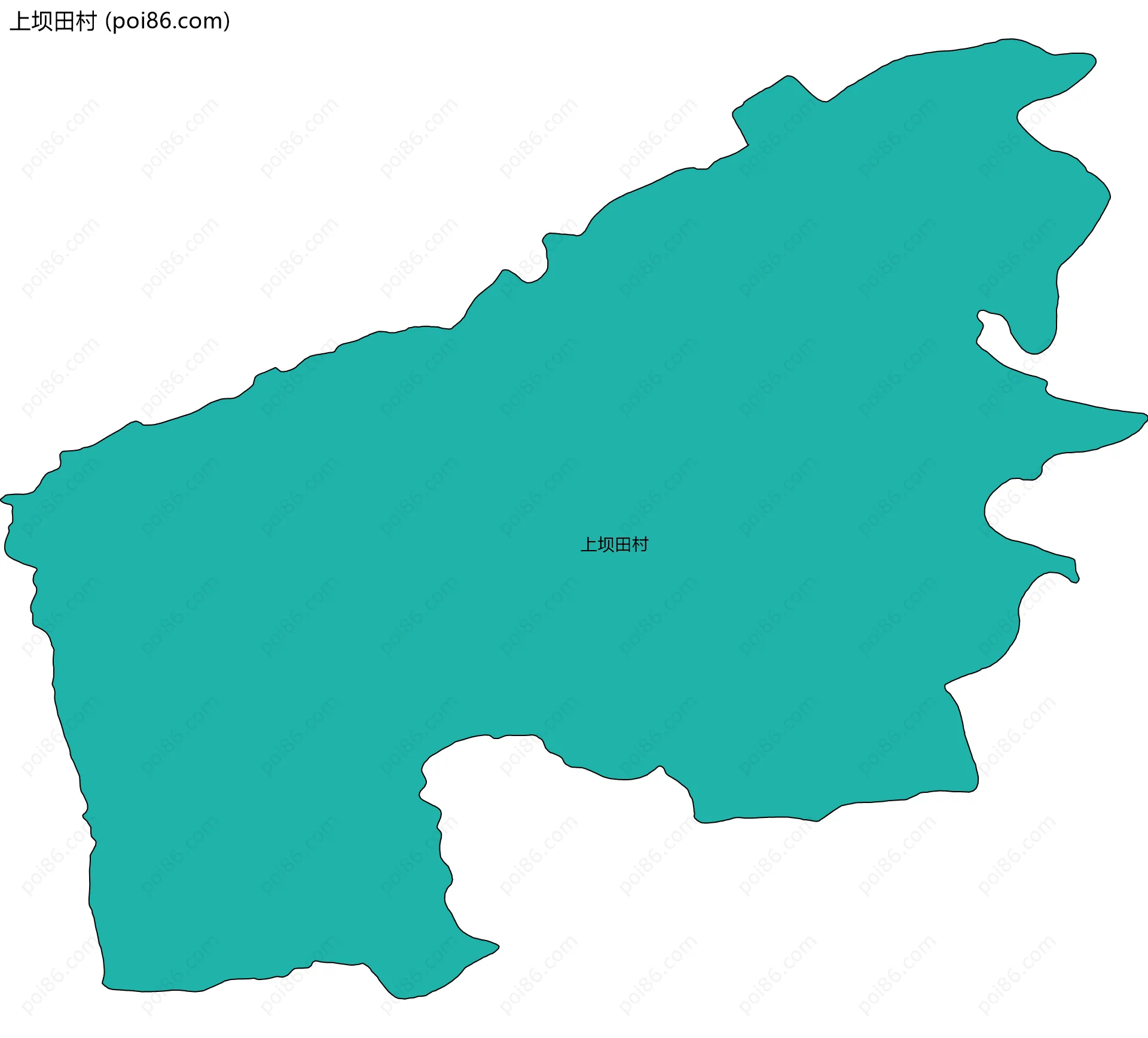 上坝田村边界地图