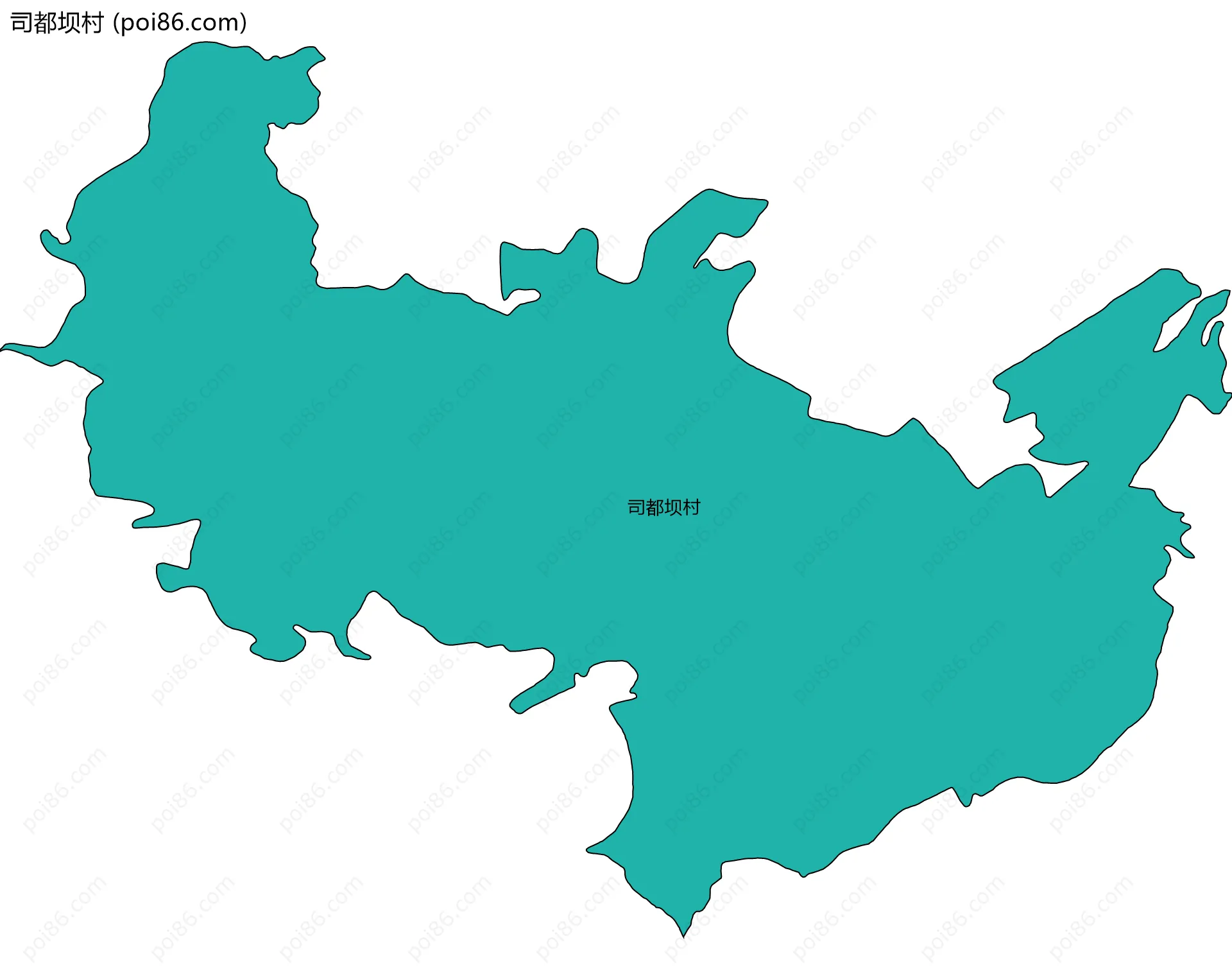 司都坝村边界地图