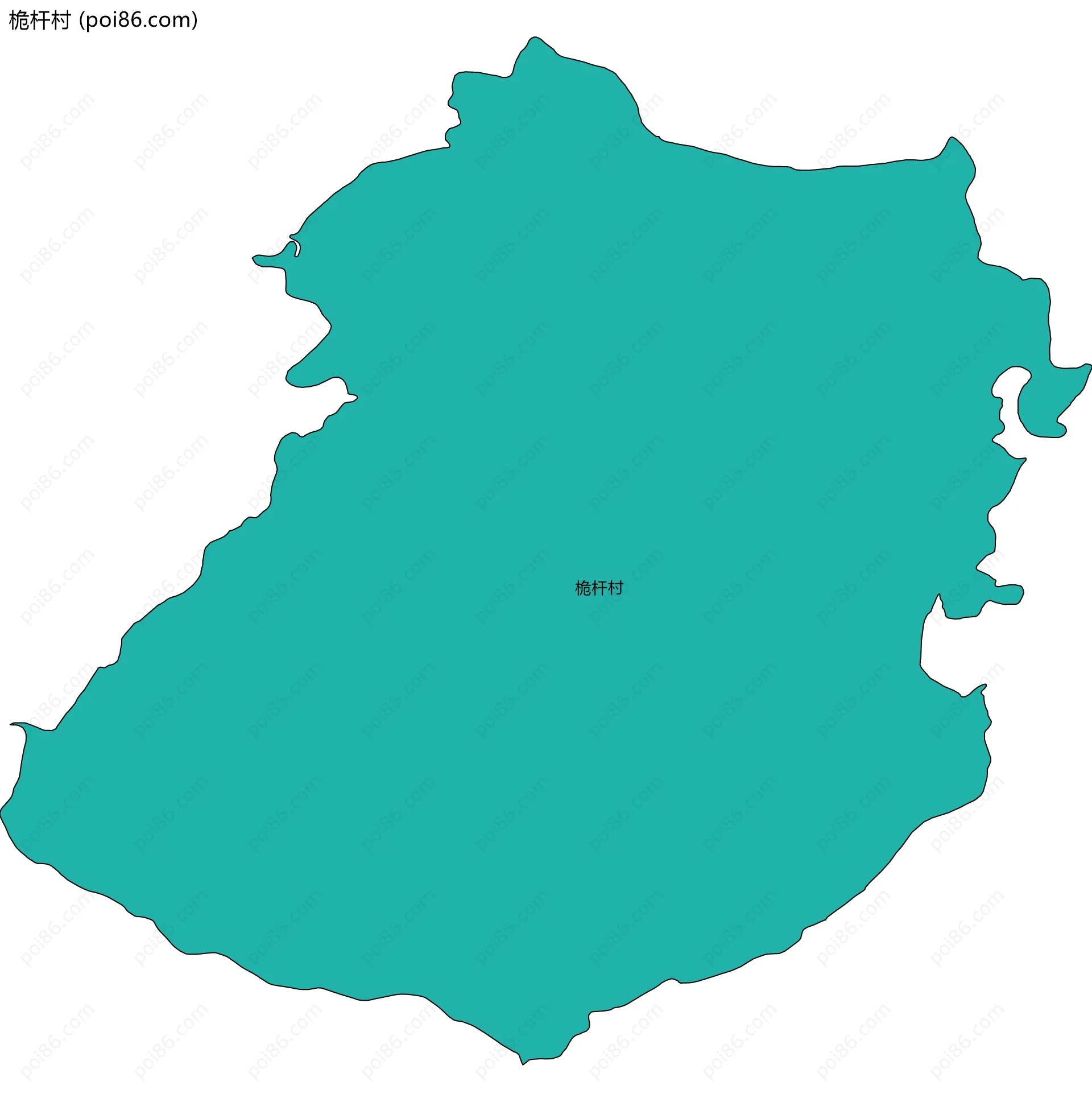 桅杆村边界地图