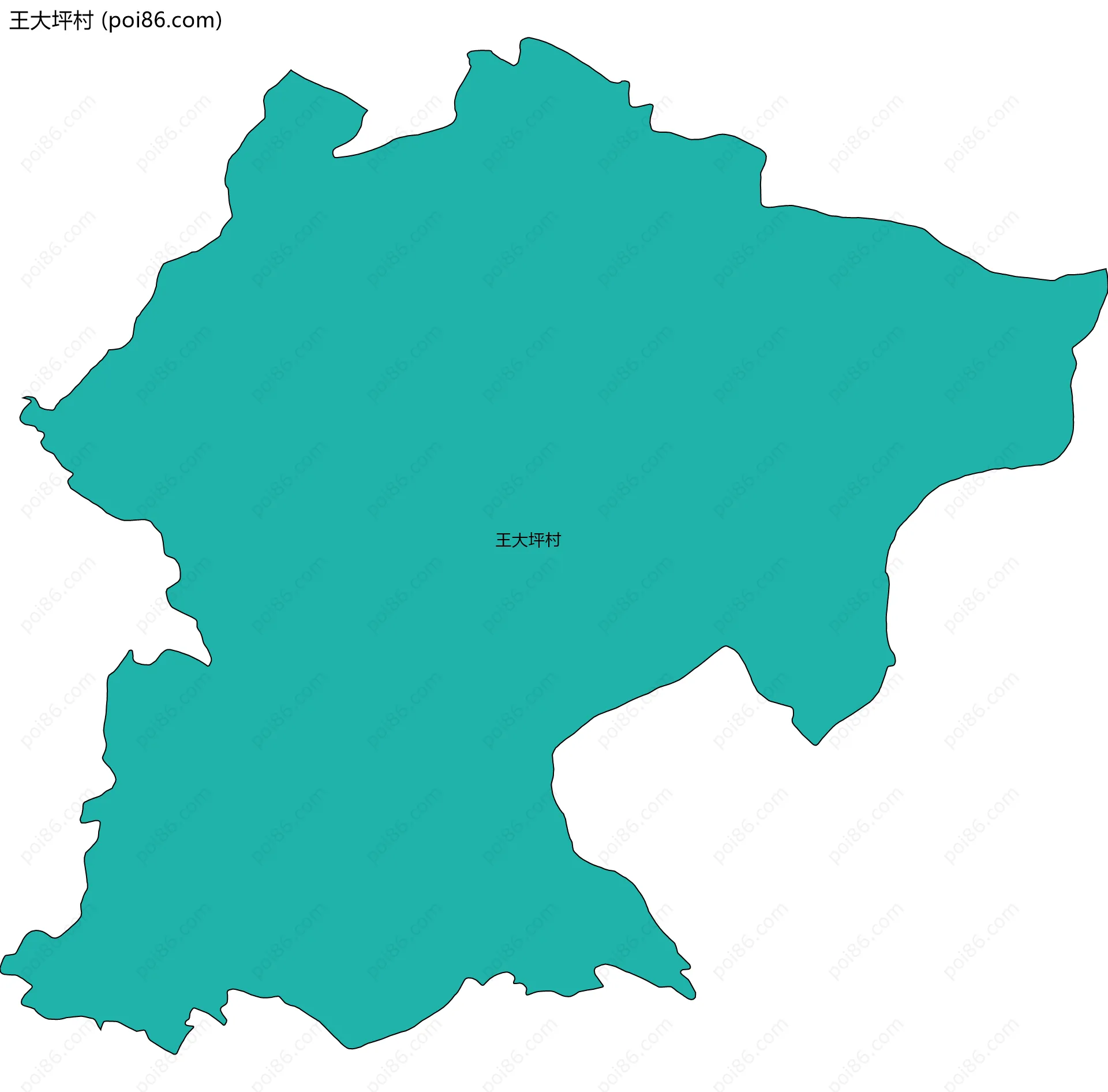 王大坪村边界地图