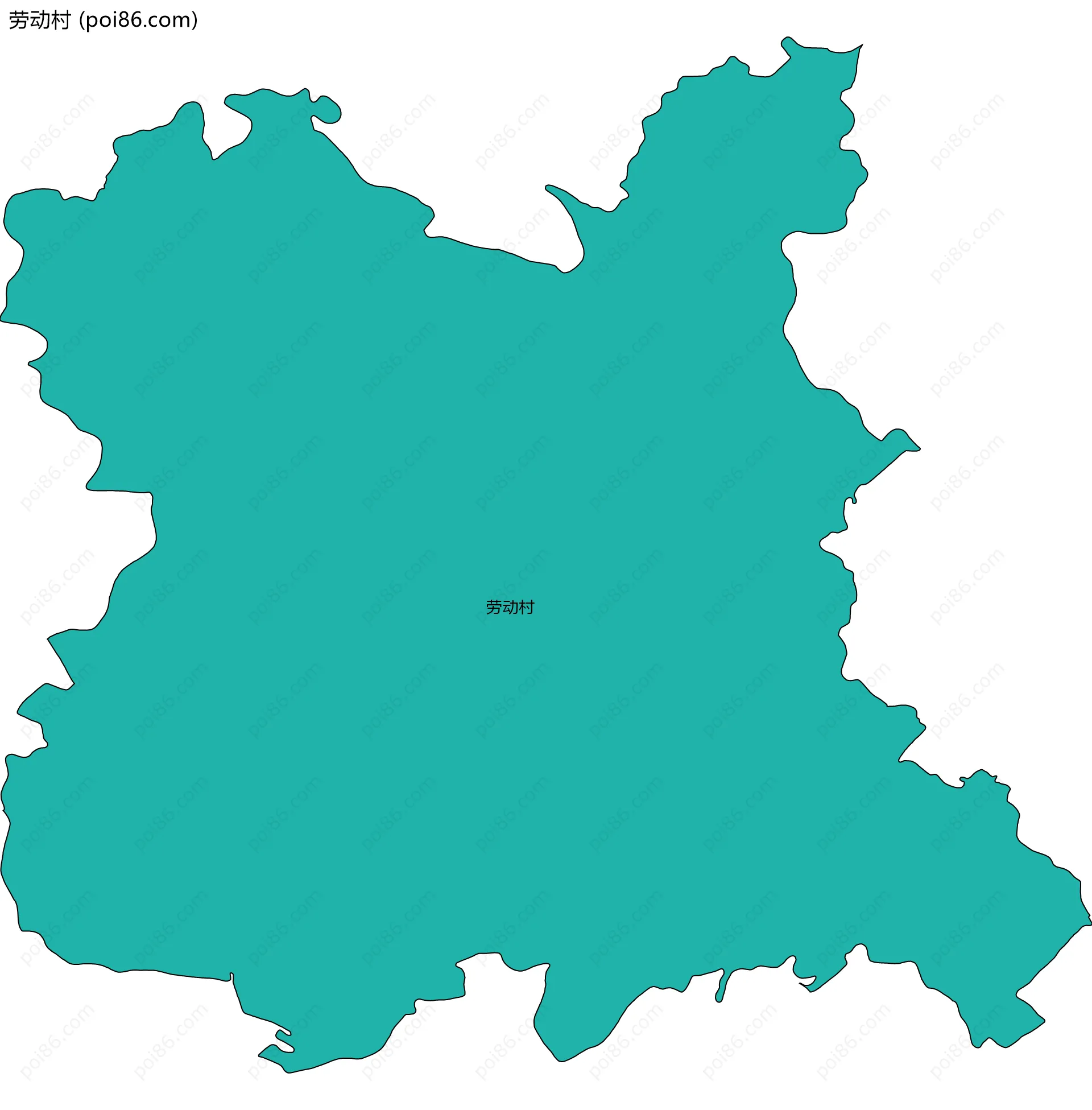 劳动村边界地图