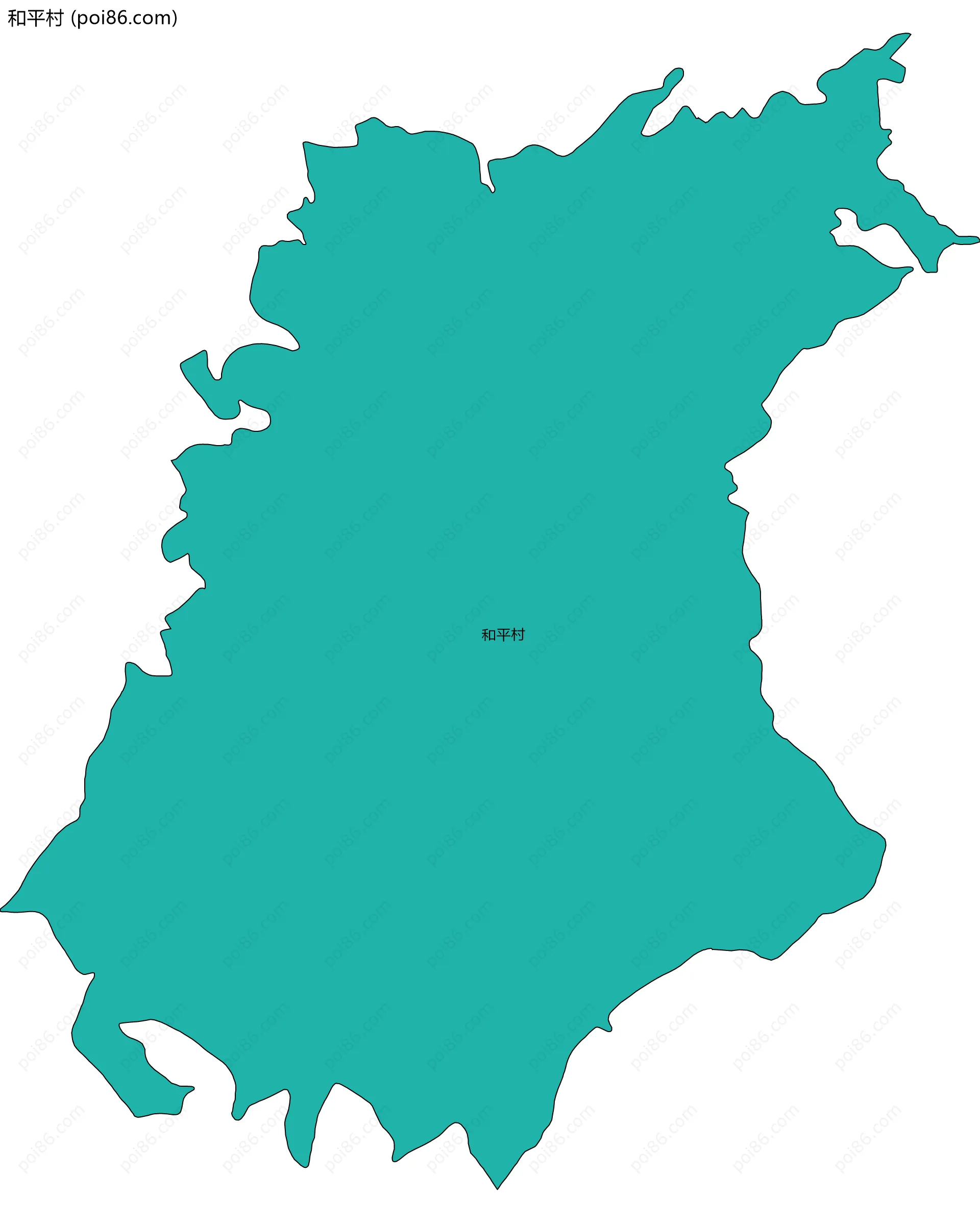 和平村边界地图